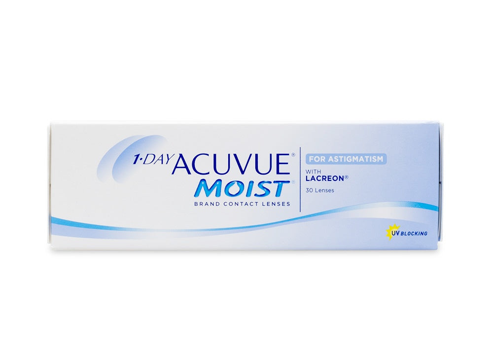 1 Day Acuvue Moist Daily Disposable Contact Lenses - 90 Pack (30 Lenses per Box) | UV Protection & Hydration for All-Day Comfort | Perfect for Work, Travel & Sports