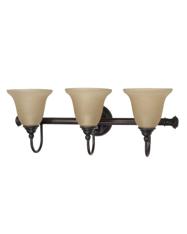 Nuvo Lighting 60 2424 Mericana Collection 3-Light Bathroom Vanity Fixture - Energy Star Certified GU24 Fluorescent Wall Mount Light in Old Bronze Finish for Bathroom, Powder Room & Dressing Area