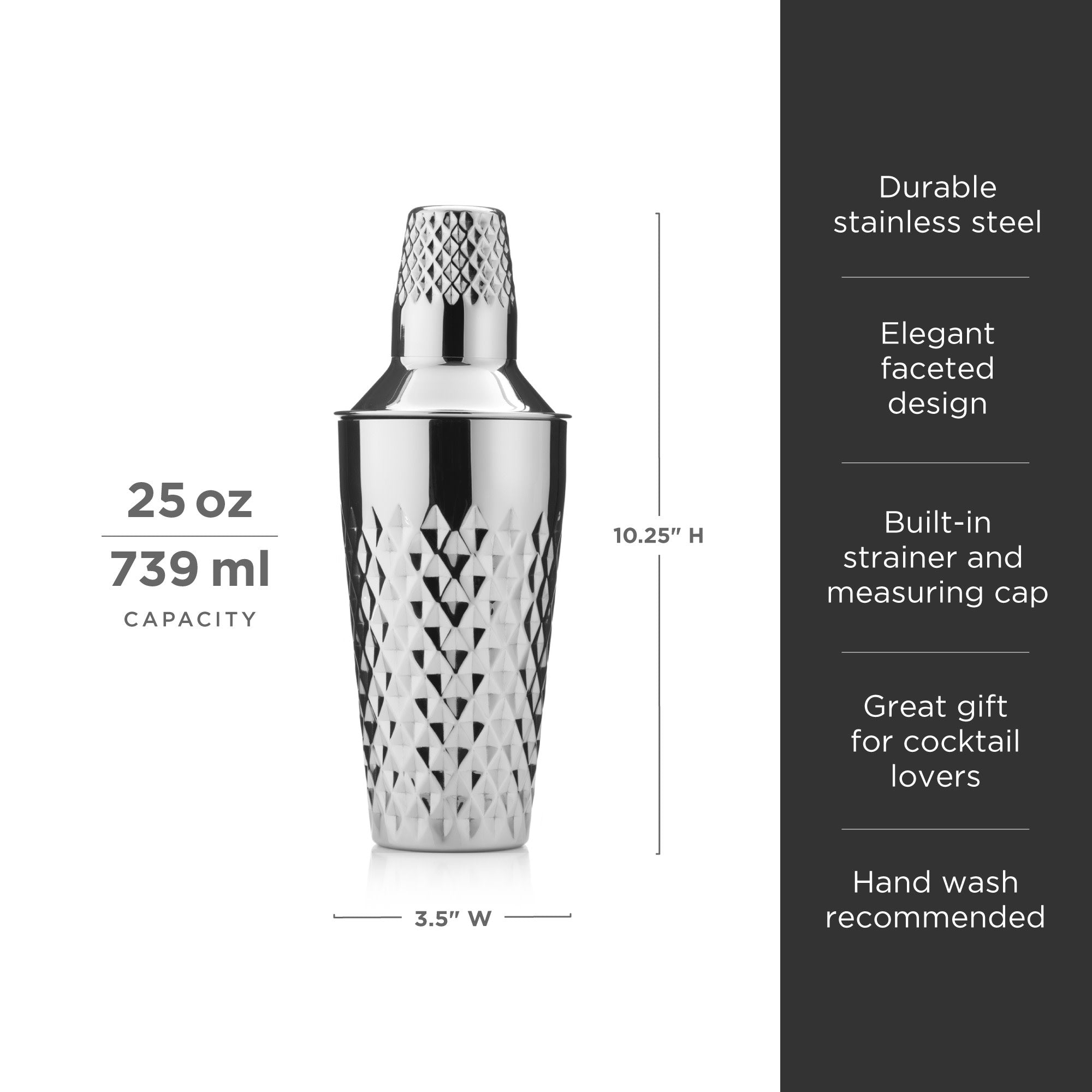 Premium Stainless Steel Cocktail Shaker Set - 24oz Bar Mixing Cup with Strainer & Lid - Perfect for Martini, Margarita, Whiskey Sour & Home Bartending