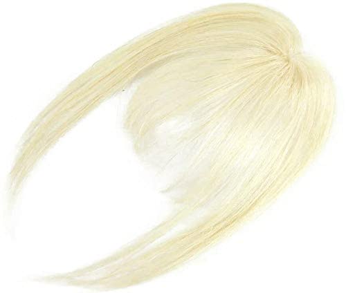 One Piece Blonde Clip-in Hair Fringe | 3D Human Hair Bangs Topper with Clips | 613 Blonde Real Hair Extensions for Women | Perfect for Cosplay, Daily Wear & Volume Boost