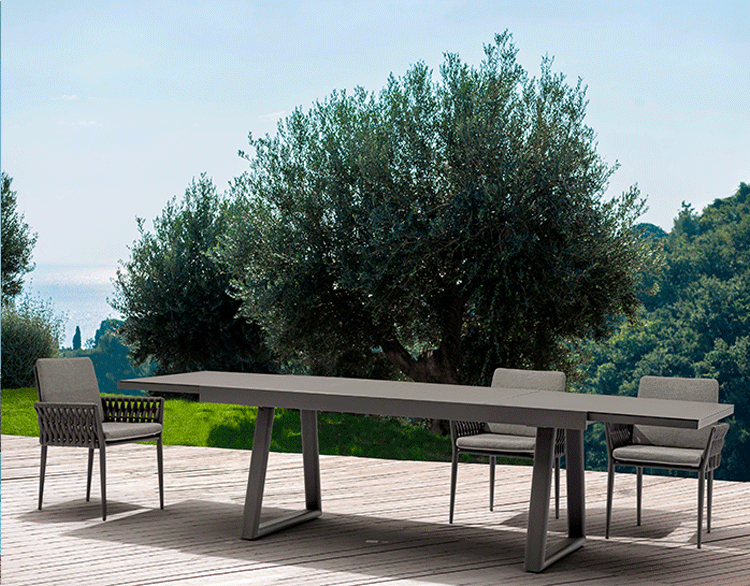 Couture Jardin Hug Outdoor Dining Set - 4-Piece Patio Furniture for Garden, Backyard & Poolside Gatherings | Weather-Resistant Wicker & Glass Table
