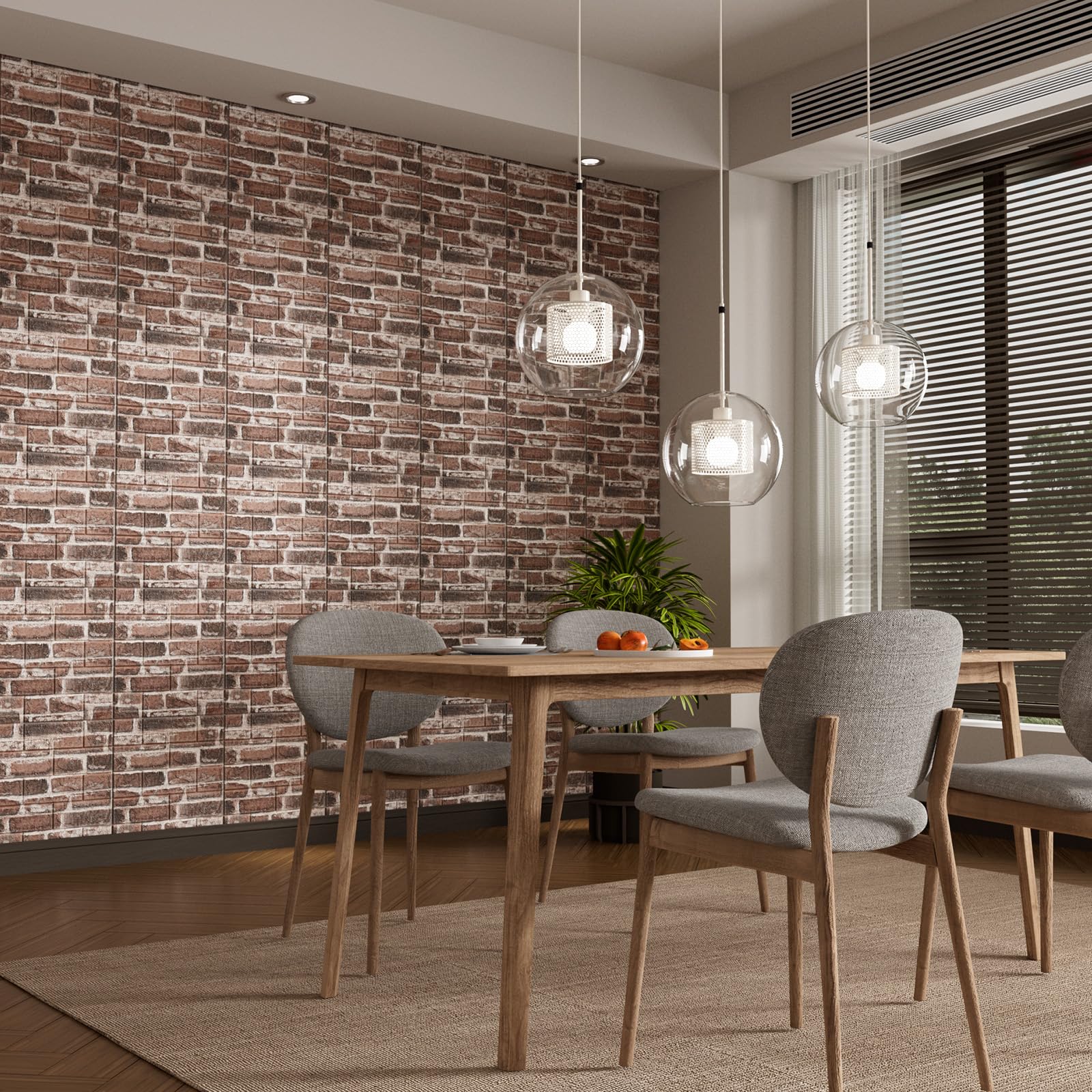20PCS 3D Peel and Stick Faux Brick Wall Panels - Self-Adhesive Foam Stone Wallpaper for Bedroom, Kitchen, Living Room & Home Decor - Easy DIY Wall Covering for Accent Walls and Interior Design