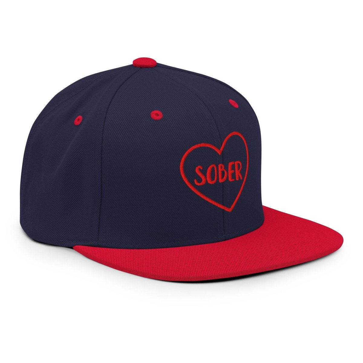 SOBER in a Heart Embroidered Snapback Hat - Stylish Unisex Baseball Cap for Men & Women - Perfect for Casual Wear, Sports, and Outdoor Activities