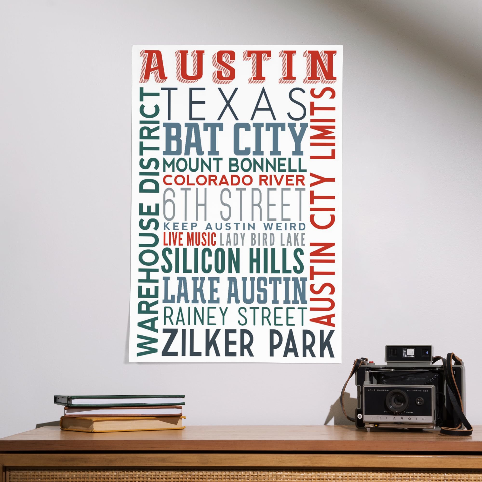 Lantern Press 16x24 Inch Giclee Print - Austin Texas Typography Wall Art | Perfect for Home Decor, Office & Gift Giving