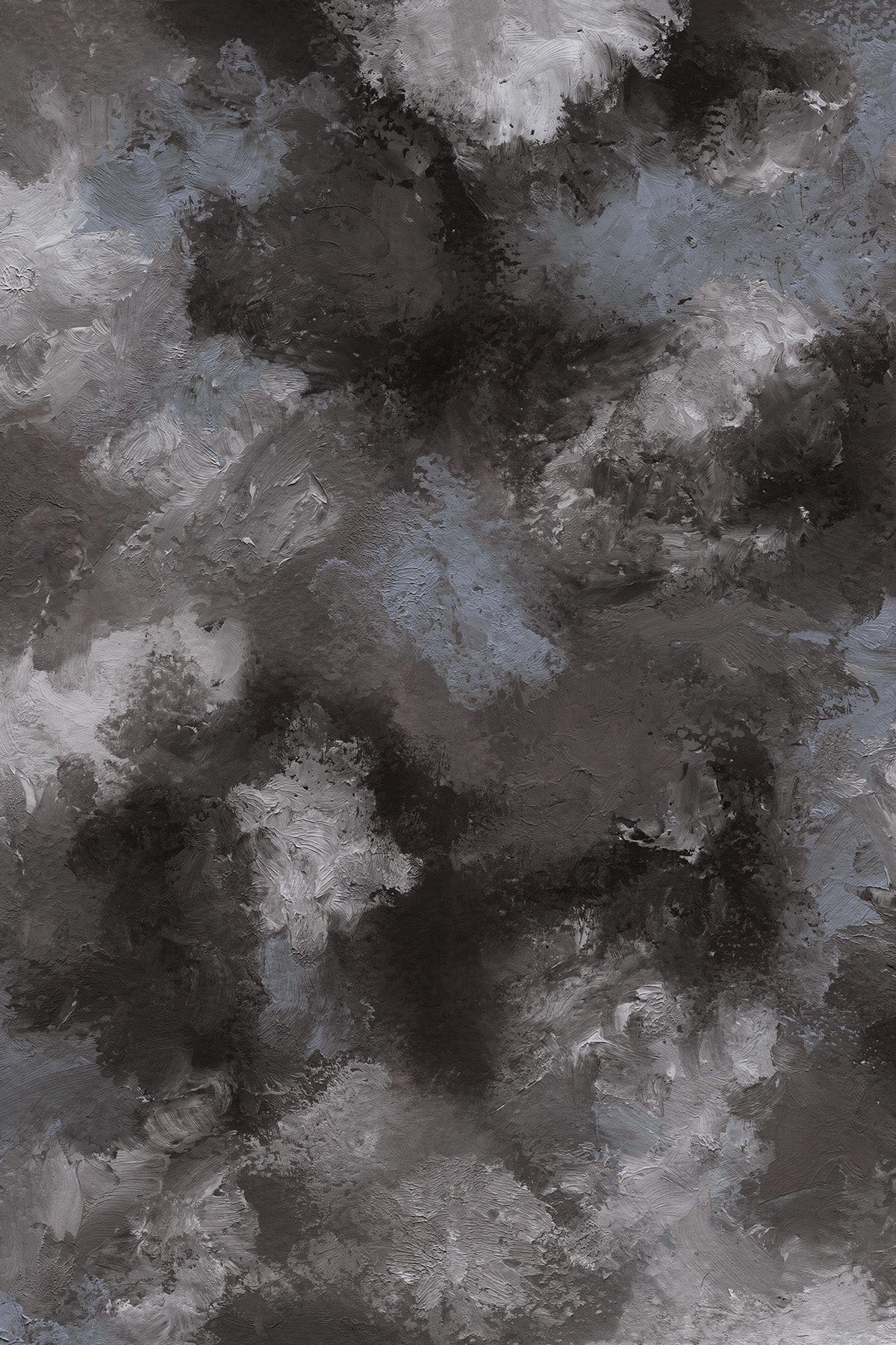 Dark Blue Impressionist Clouds Wall Art - Handmade Canvas Painting for Living Room, Bedroom & Office Decor