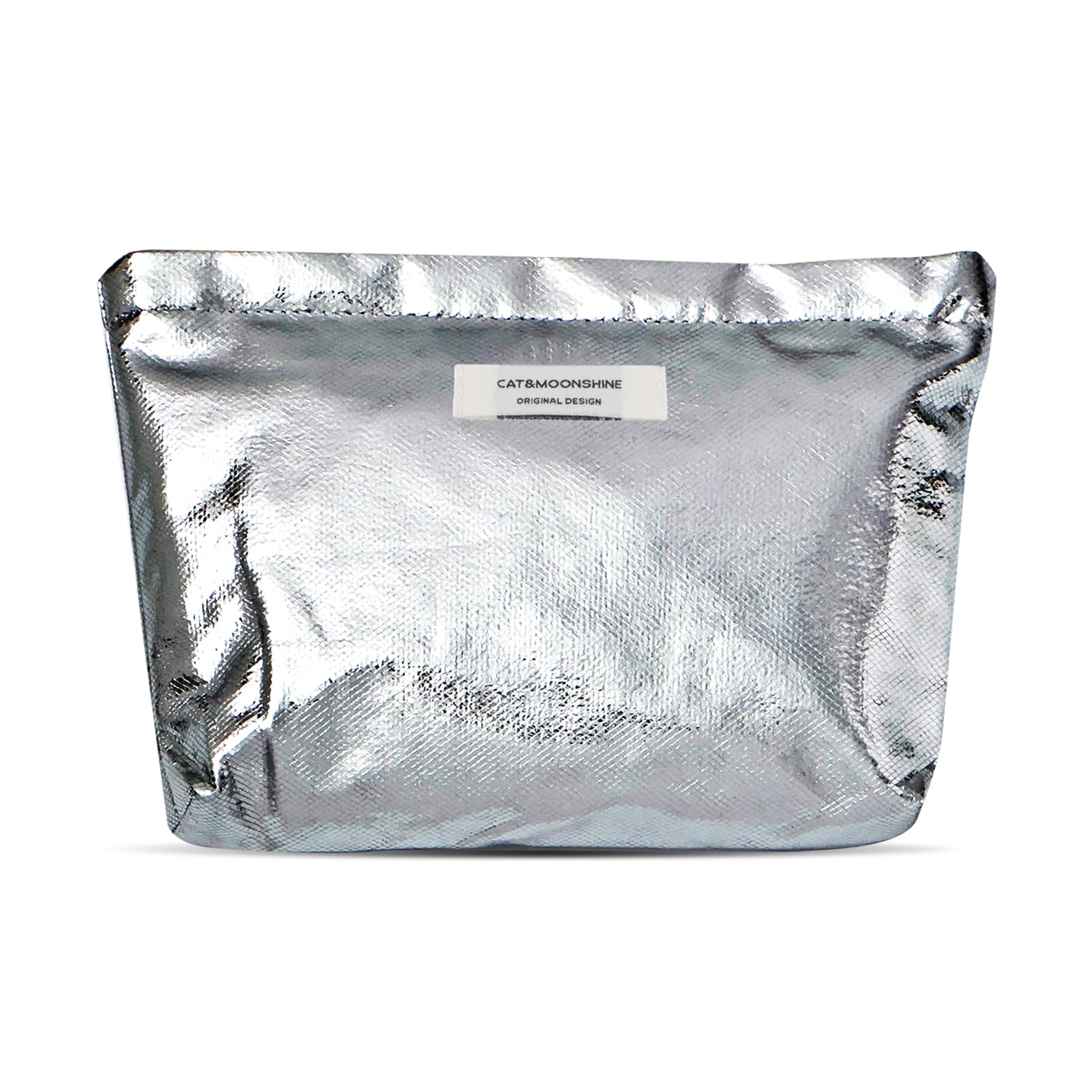 Luxury Glitter Makeup Bag for Women - Shiny Cosmetic Organizer, Cute Canvas Toiletry Pouch for Travel, Girls Gift (Silver) - Perfect for Travel, Gym & Daily Beauty Essentials