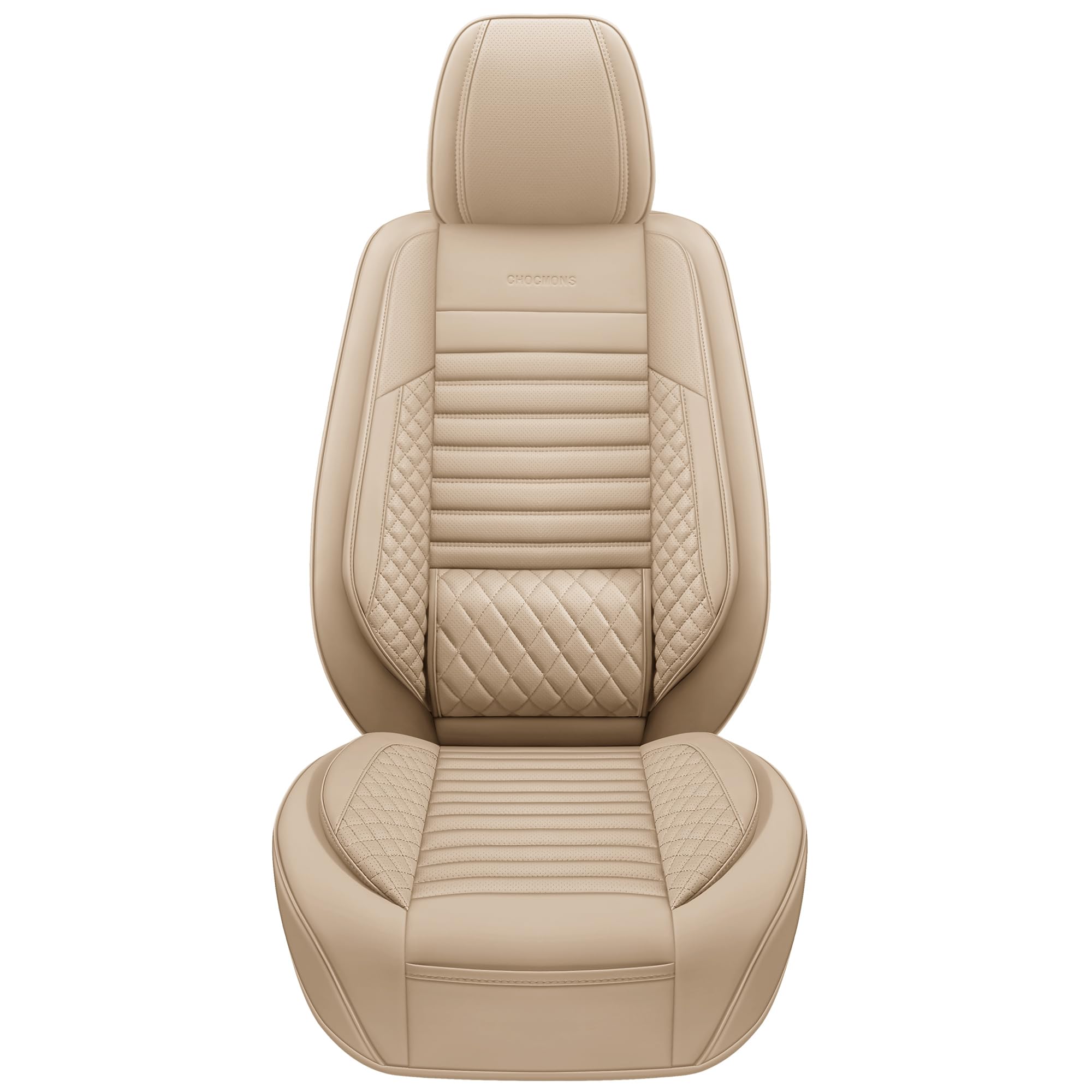 Universal Waterproof Leather Seat Covers Full Set - Front Seat Protection with Lumbar Support & Airbag Compatible | Fits Most SUVs, Trucks & Sedans | Perfect for Road Trips, Daily Commute & Family Travel
