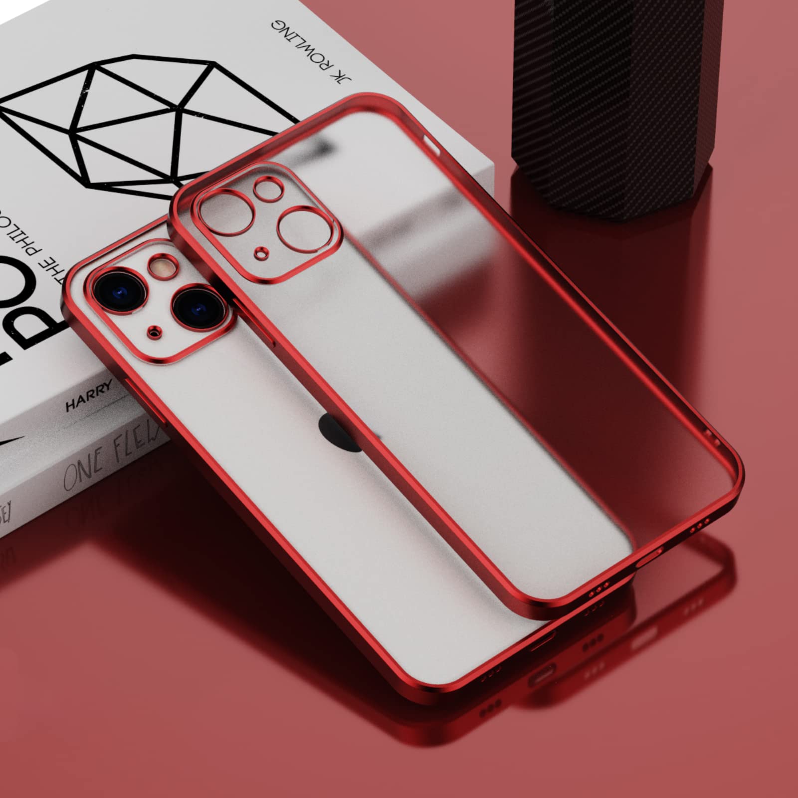 aowner iPhone 13 Case (6.1 inch 2021) - Matte Translucent Mil-Grade Protective Cover | Slim Thin Frosted Design | Anti-Fingerprint, Anti-Scratch & Shockproof | Perfect for Women's Daily Use, Work & Outdoor Activities (Red)