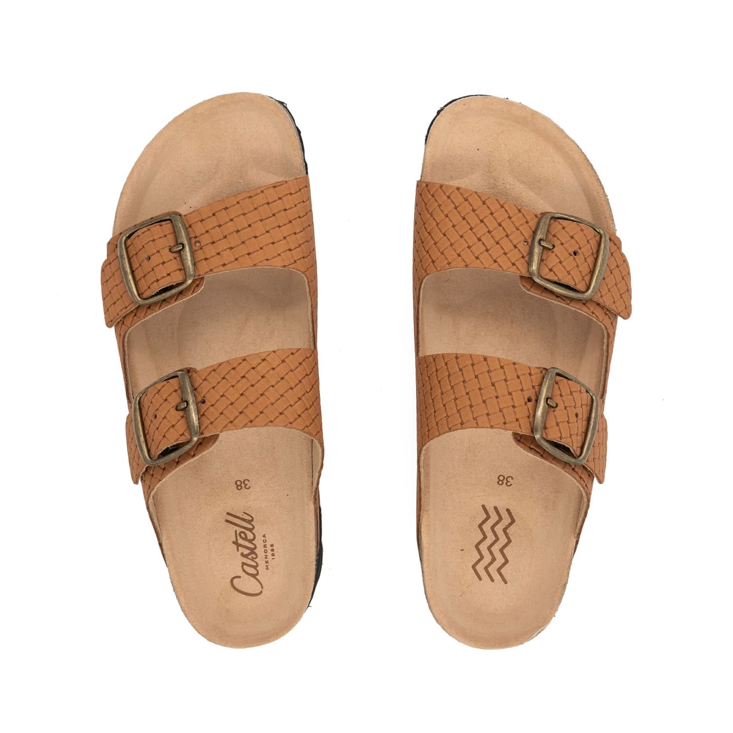 Women's Plain Leather Sandals with Open Toe - 1727 M Greco Trenza - Comfortable Casual Summer Footwear for Beach, Vacation & Everyday Wear