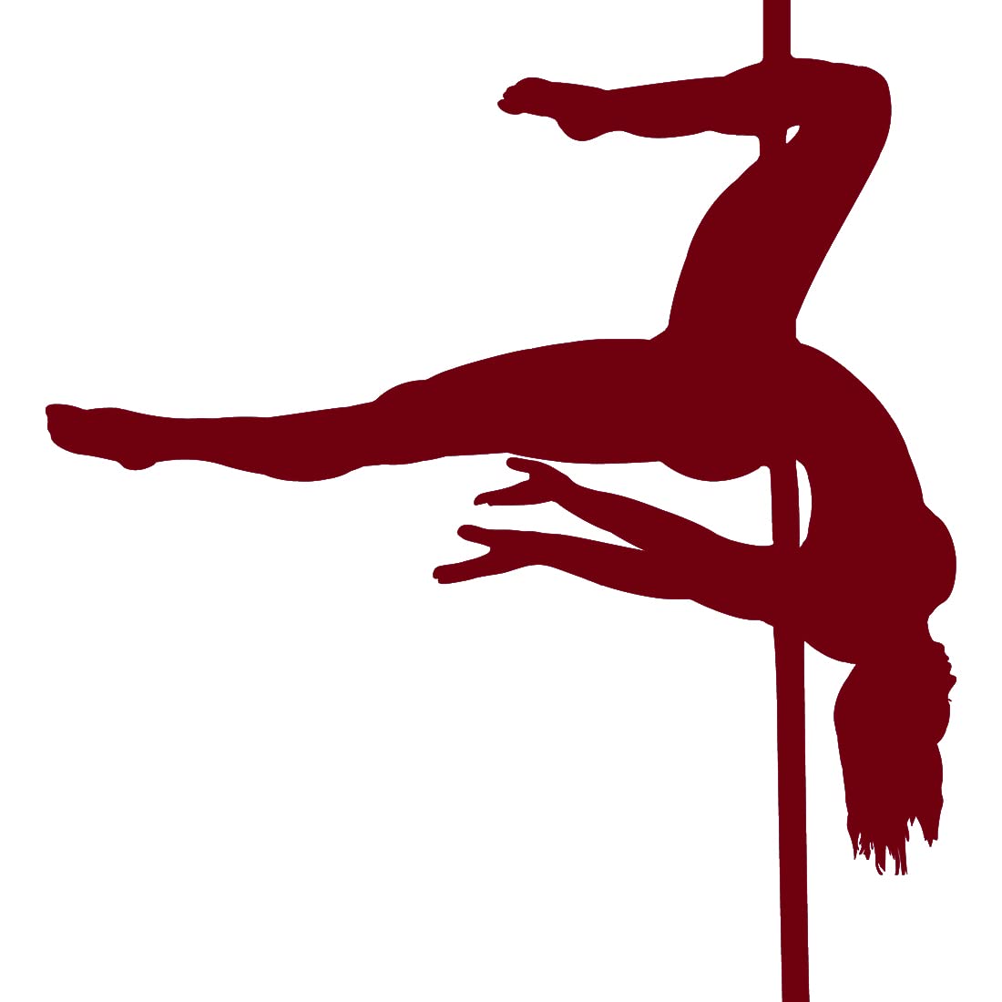 Premium Waterproof Vinyl Decal Stickers Set of 2 - Burgundy Pole Dancer Design for Laptop, Phone, Helmet, Car Window, Mug & Wall Decor | Durable Adhesive for Indoor & Outdoor Use