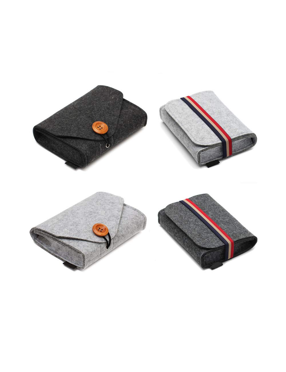 1 Pcs Mini Felt Pouch Key Coin Organizer - USB Cable Charger Storage Bag for Travel, Mouse & Electronic Gadgets - Compact Travel Accessories for Home, Office & Car Organization