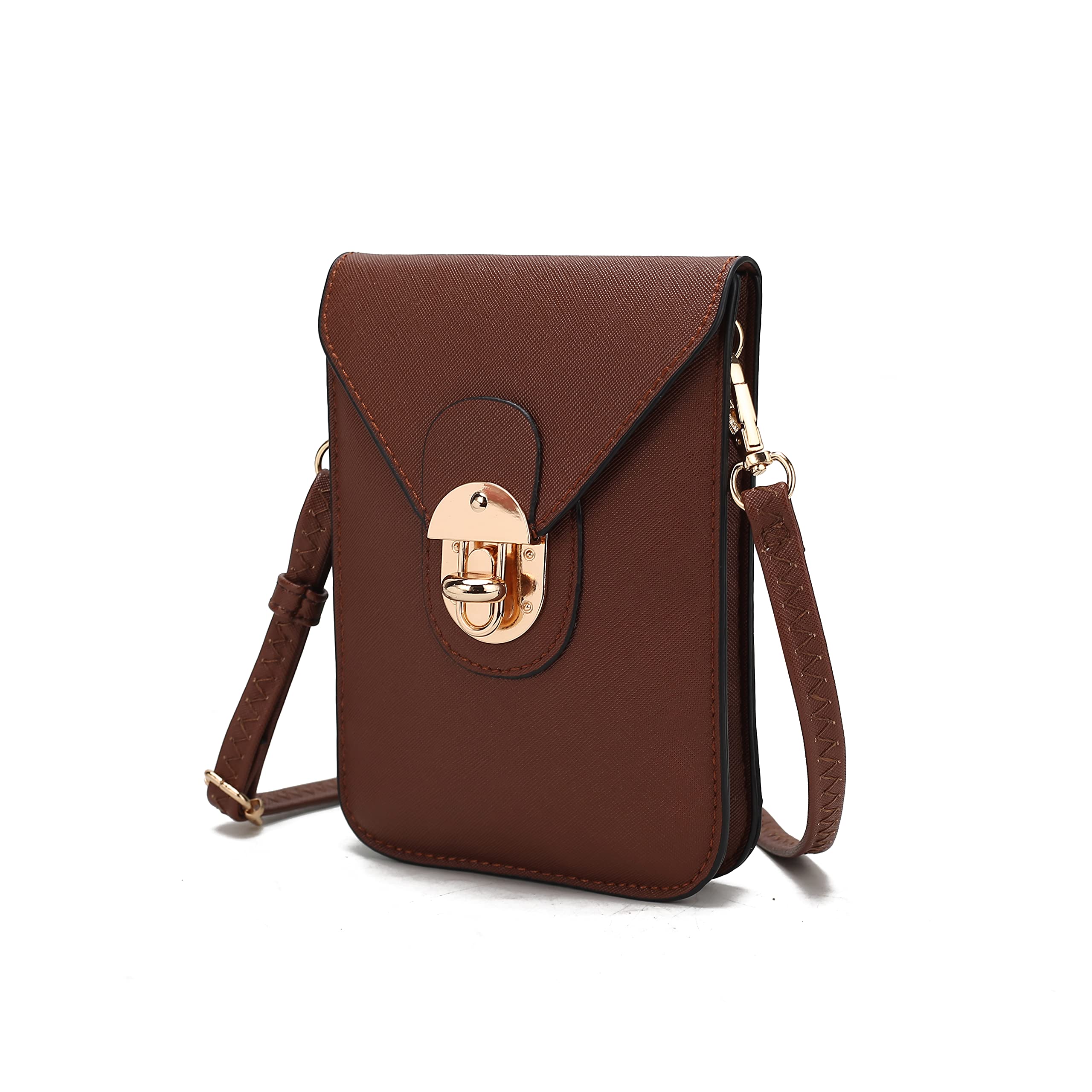 MKF Collection Small Crossbody Cell Phone Bag for Women - Fashion Turn Lock Design, Adjustable Shoulder Strap by Mia K - Perfect for Everyday Use, Travel, Shopping & Outings