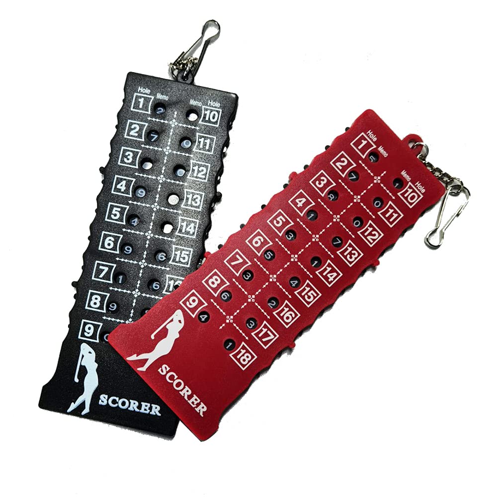 5665 Golf Scorecard - 18 Holes Stroke Counter with 2-Pack (Black & Red) | Perfect for Golf Tournaments & Practice Rounds