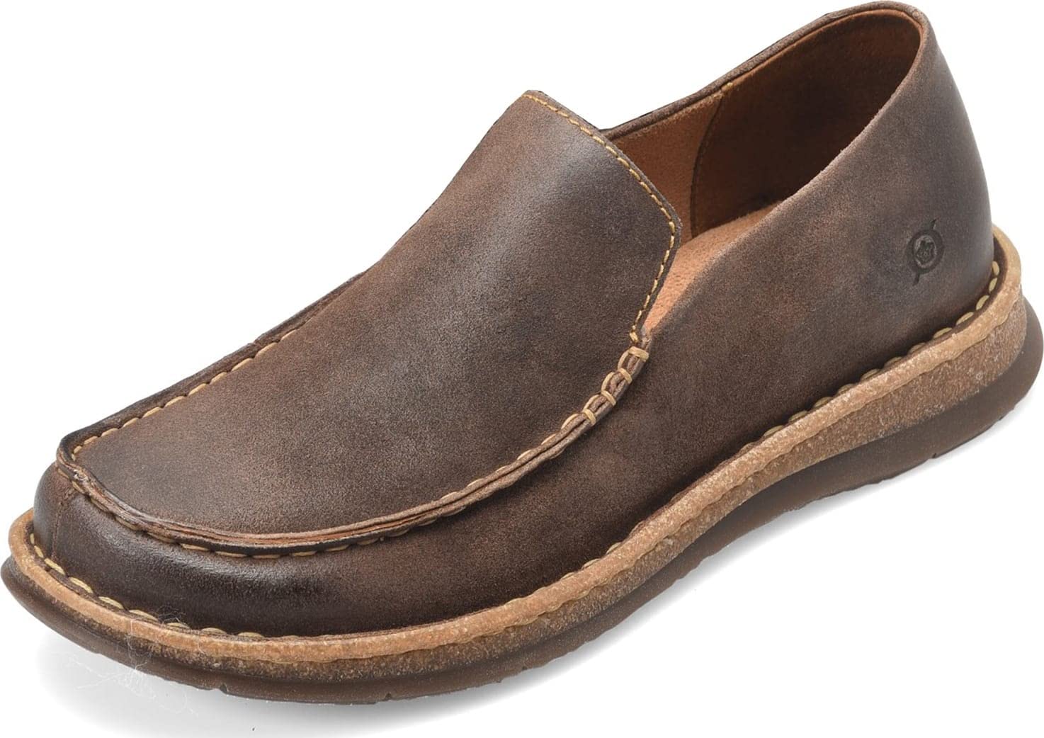 BORN Baylor Moc Slip-On Loafers for Men - Comfortable Casual Shoes for Work, Travel & Everyday Wear | Lightweight & Breathable Design