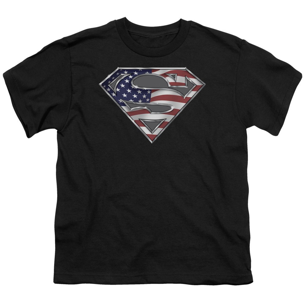 Superman All American Shield Unisex Youth T-Shirt | Superhero Graphic Tee for Kids & Teens | Perfect for Cosplay, School & Everyday Wear