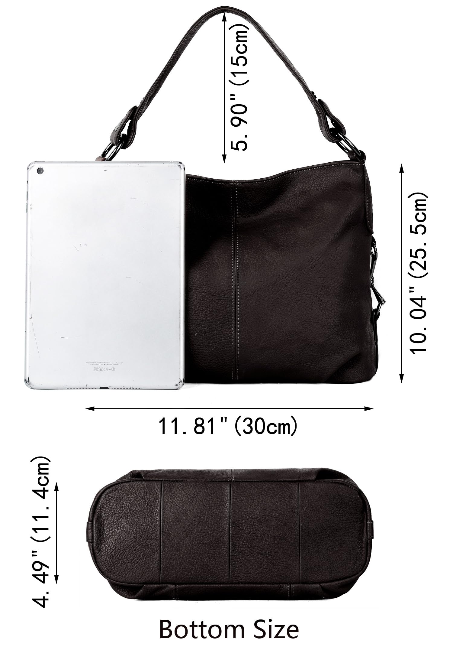 Genuine Leather Shoulder Bag for Women - Stylish Hobo Crossbody Purse (Office & Travel)