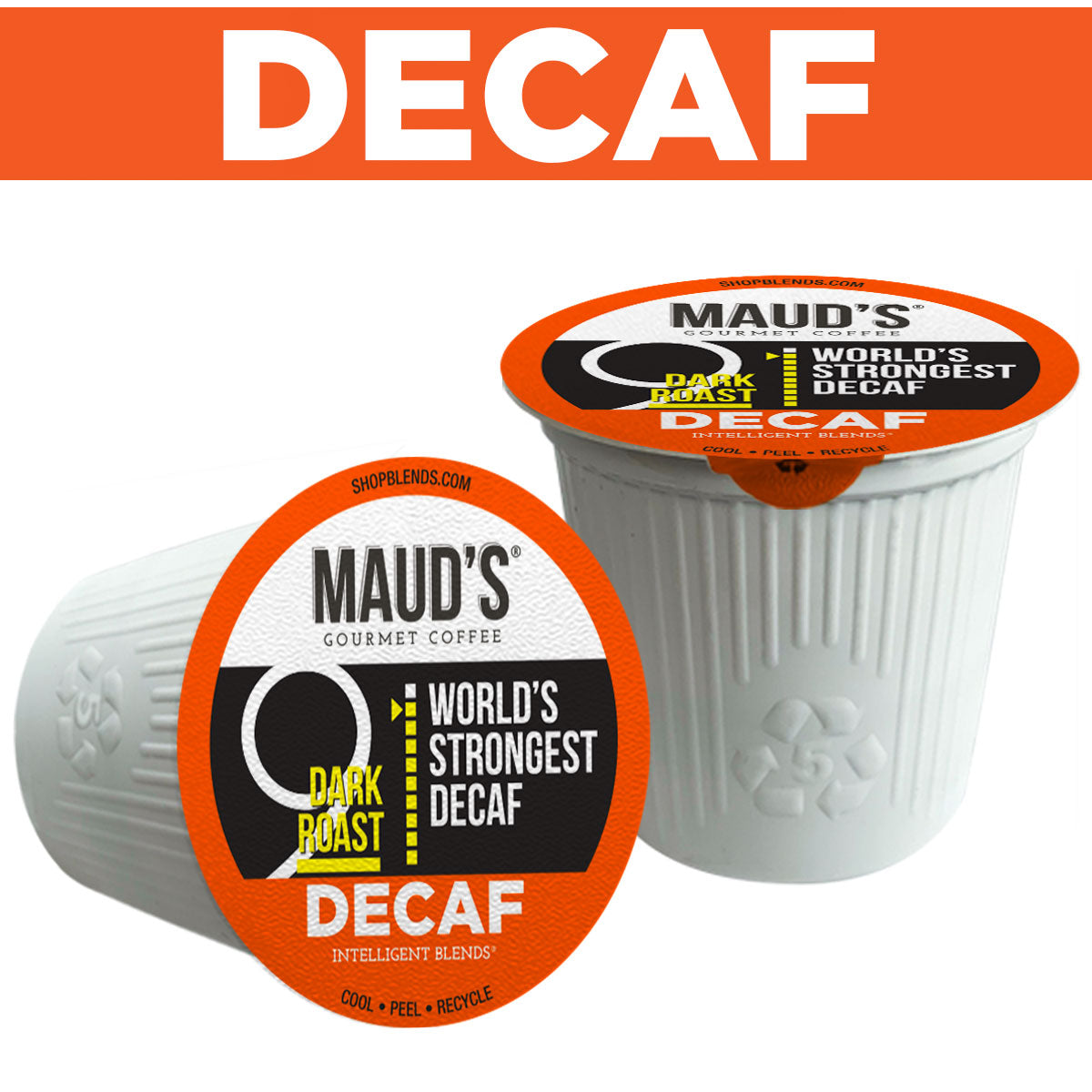 Maud's World's Strongest Decaf Dark Roast Coffee Pods - Premium Low Acid K-Cup Compatible Pods for Keurig Brewers | Perfect for Evening Relaxation & Sensitive Stomachs