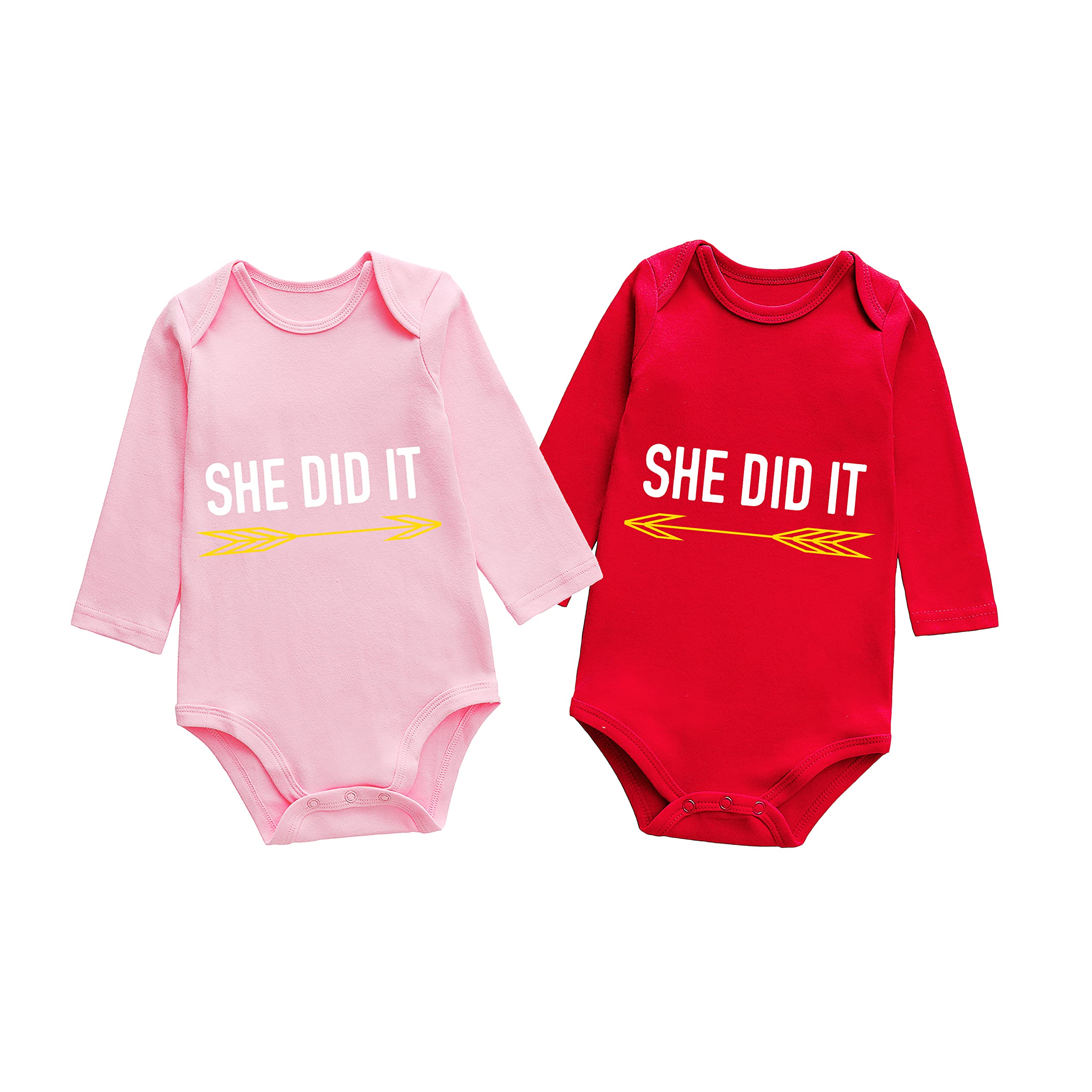 YSCULBUTOL Baby Twins Bodysuit - Matching Boy & Girl Outfits, 'He Did It She Did It' Baby Clothes | Perfect for Twin Photoshoots, Birthday Parties & Family Matching Outfits