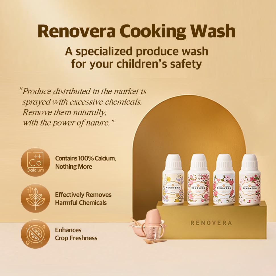 Organic Fruit and Vegetable Wash - Cooking Wash (Christmas Rose Scent) | Safe Produce Cleaner for Newborn Essentials | Perfect for Cleaning Baby Bottles, Fresh Produce & Kitchen Utensils