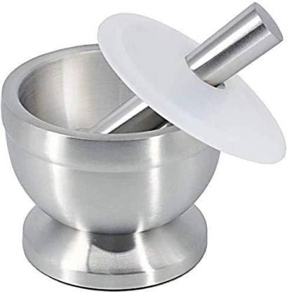 Premium Stainless Steel Mortar and Pestle Set - Spice Grinder, Herb Crusher & Kitchen Tool for Grinding Pepper, Garlic, and Herbs - Perfect for Cooking, Baking, and Making Fresh Spice Blends