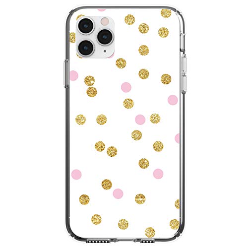 Pink & Gold Print - White / Pink / Gold Dots Pattern On Clear Case