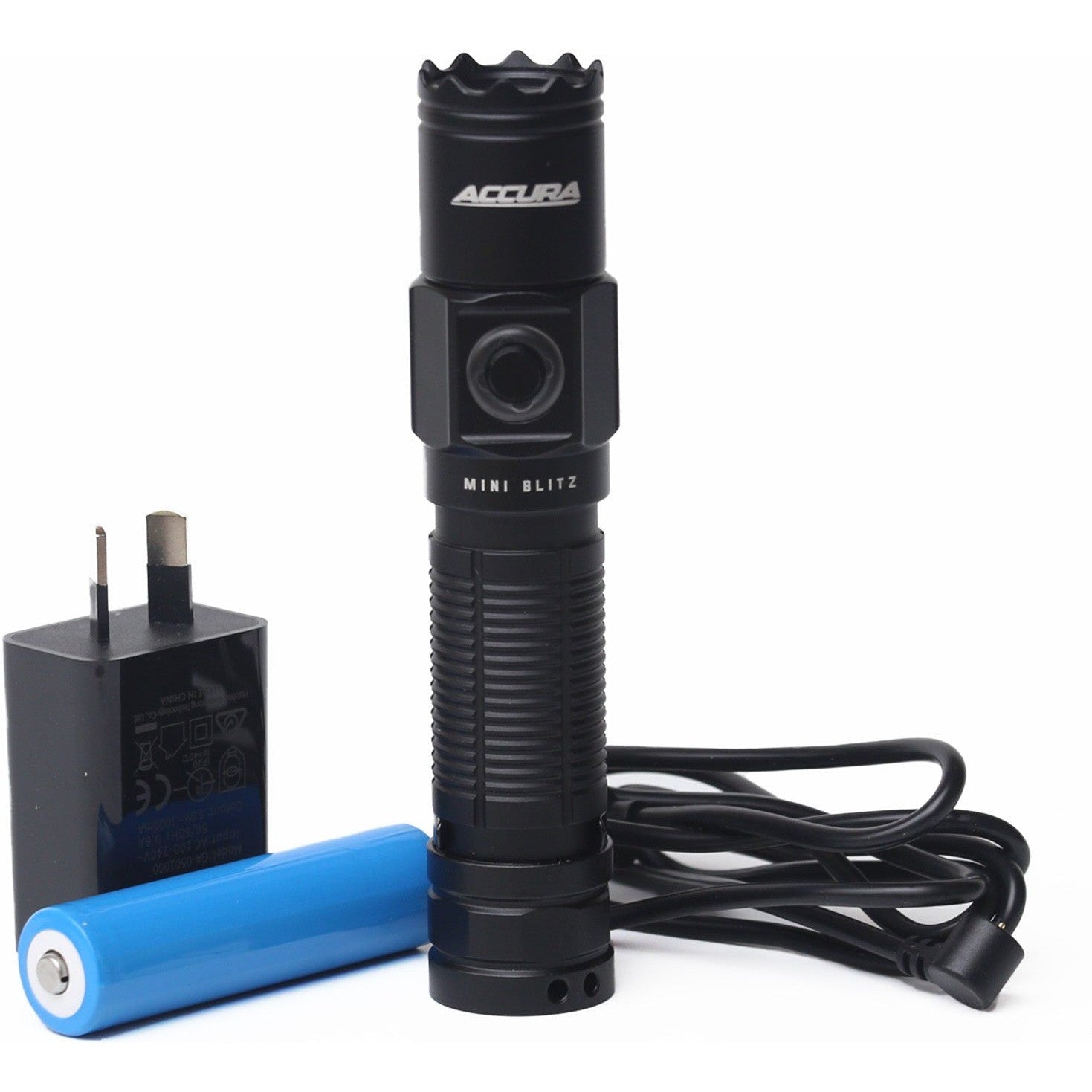 Accura Mini Blitz LED Flashlight 950 Lumens with Rechargeable Battery & USB Charger - Perfect for Camping, Hiking, and Emergency Preparedness