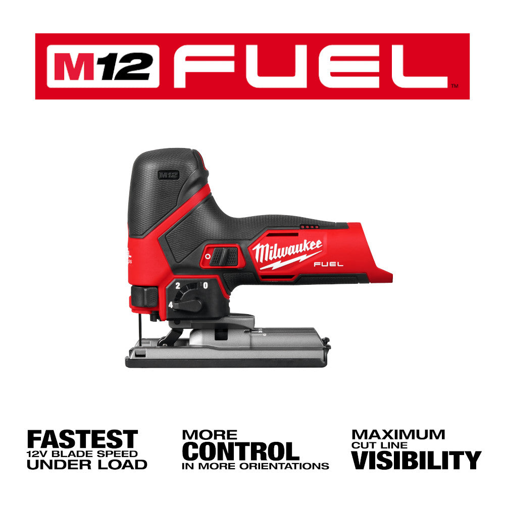 Milwaukee 2545-20 M12 FUEL™ Cordless Jig Saw with Battery - Compact & Powerful for Woodworking, Metal Cutting & DIY Projects