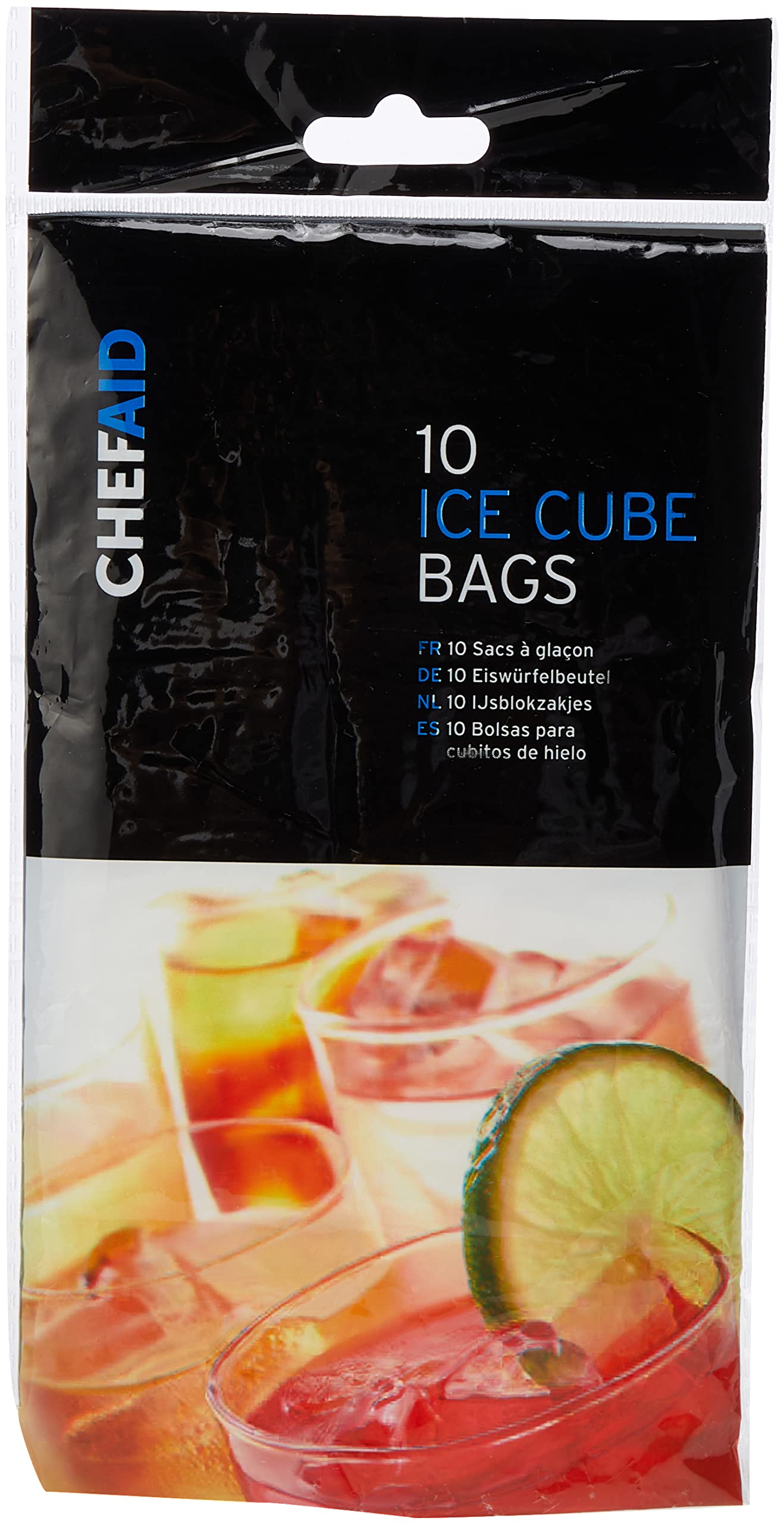 Chef Aid Reusable Ice Cube Bags - Pack of 1 Freezer Bags for Making Perfect Ice Cubes On Demand (Black) - Ideal for Cocktails, Smoothies & Beverage Cooling
