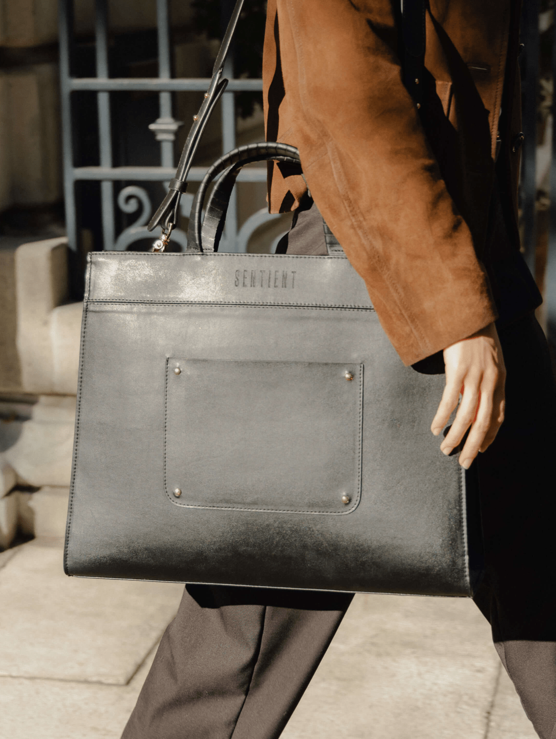 Panthera Maxi Vegan Cactus Leather Bag for Women | Sustainable Black Handbag | Perfect for Work, Travel & Everyday Use