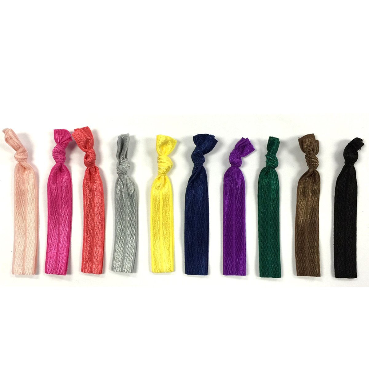 Allydrew 10 Pack No Crease Ouchless Elastic Hair Ties - Soft Ribbon Ponytail Holders for Women & Girls (Perfect for Workouts, School, and Everyday Styling)