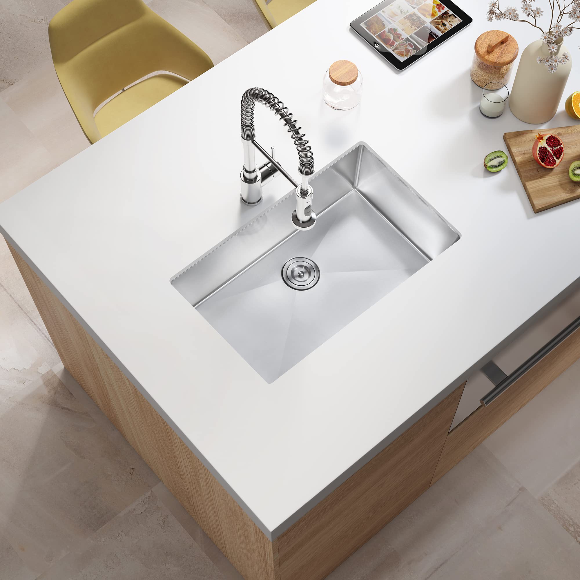 30 Inch Undermount Single Bowl Kitchen Sink - Premium Nano Coated Stainless Steel, Handmade Design for Modern Kitchens | Perfect for Food Prep, Dishwashing & Entertaining