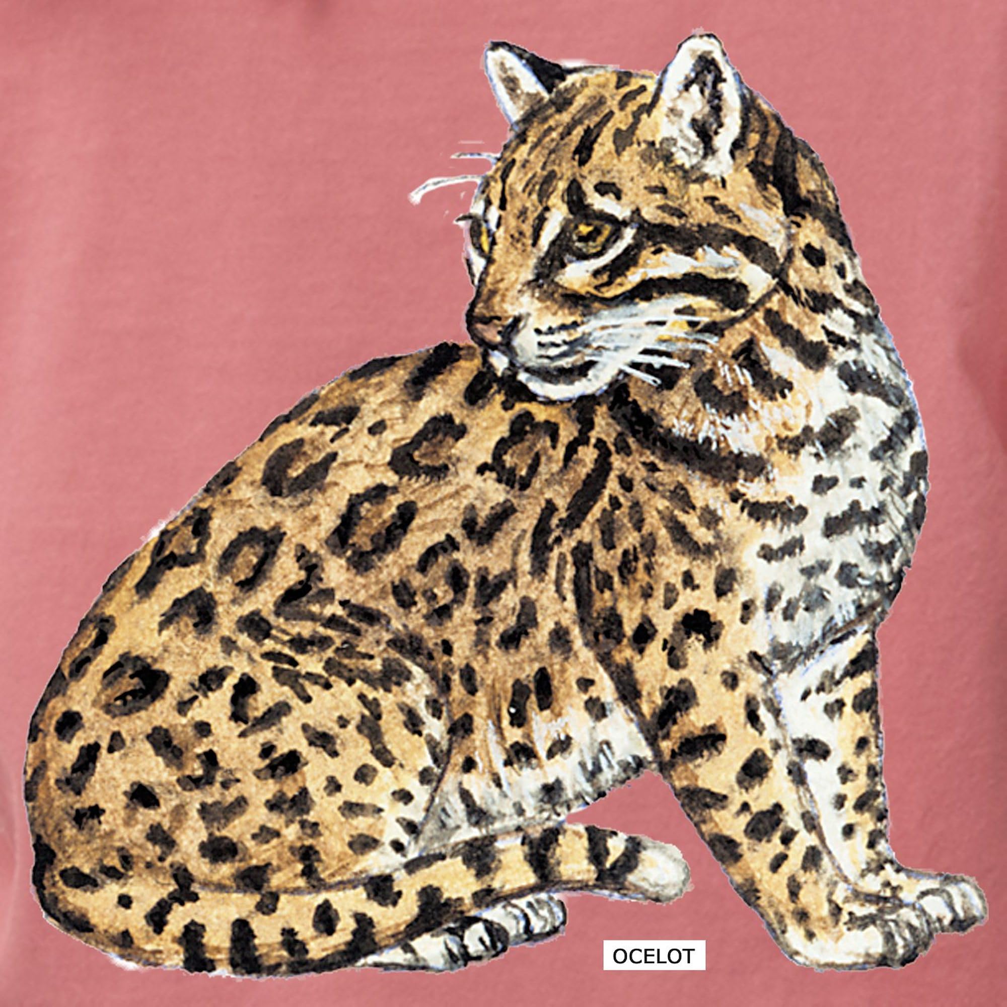 Ocelot Wild Cat T-Shirt for Women - Comfort Colors Soft Cotton Tee - Perfect for Casual Wear, Animal Lovers & Unique Fashion