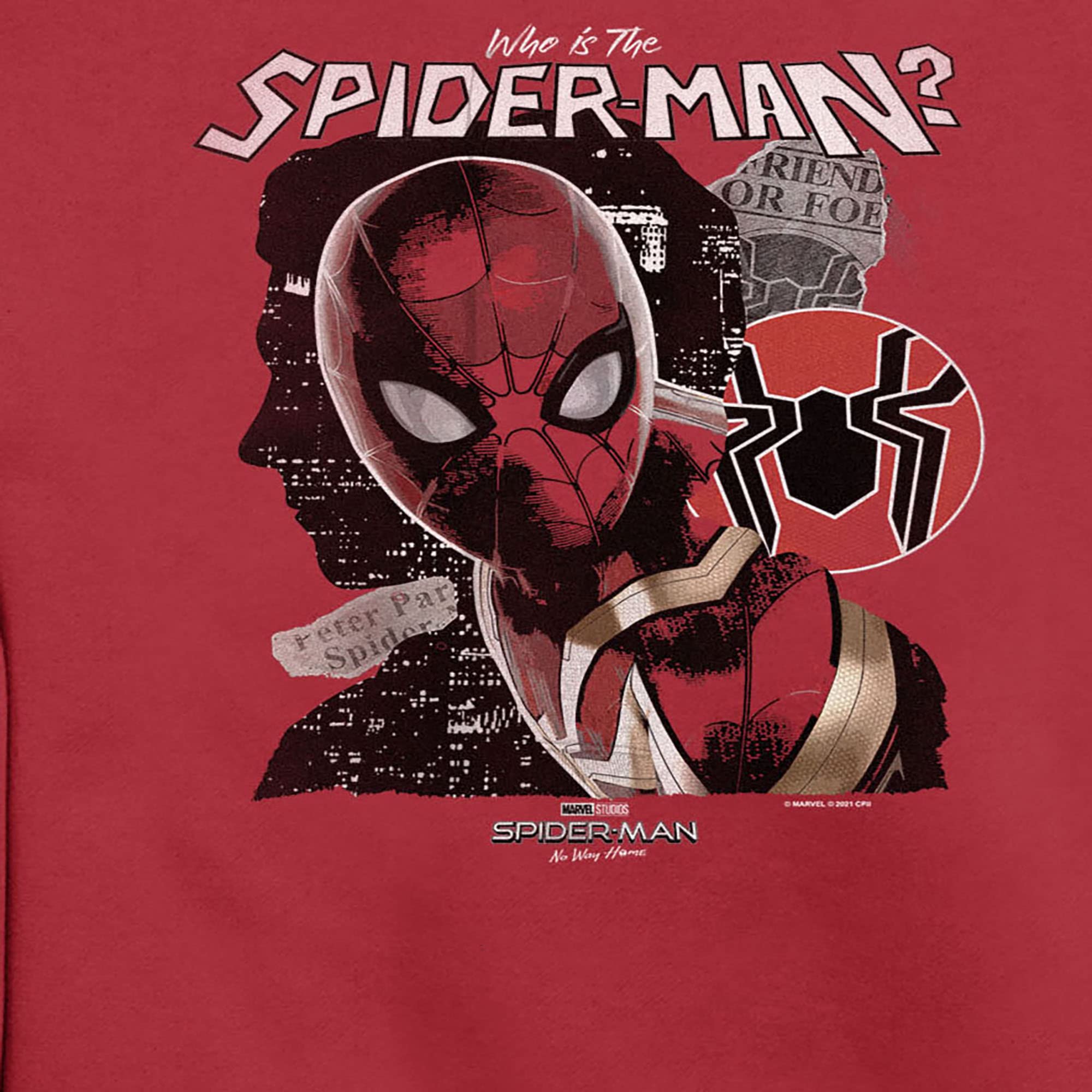 Men's Marvel Spider-Man: No Way Home Graphic Sweatshirt - Who is The Spider-Man? | Casual Wear, Cosplay & Superhero Fan Gift