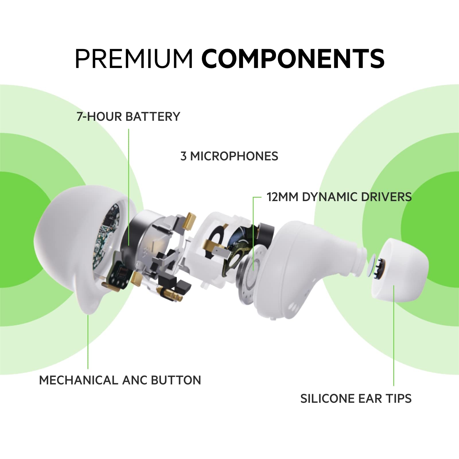 Belkin SoundForm Immerse True Wireless Earbuds with Hybrid ANC - Wireless Charging, IPX5 Waterproof, Apple Find My & Ping for iPhone, Galaxy, Pixel - Perfect for Workouts, Commuting & Travel (White)