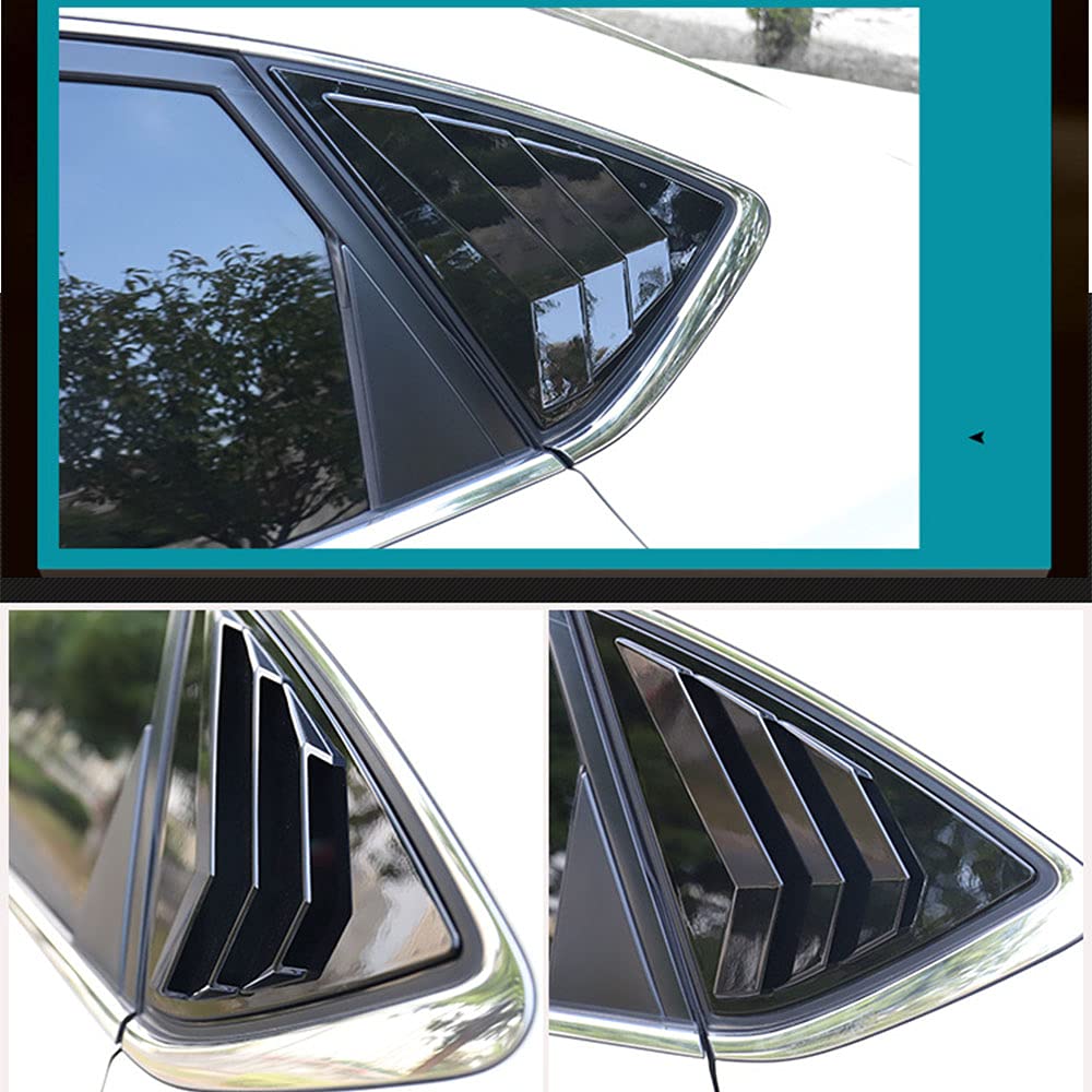 Carbon Fiber Rear Window Louvers for Nissan Sentra 2013-2019 - ABS Plastic Air Vent Scoop Shades, Custom Fit Side Window Blinds & Trim - Enhances Style & Sun Protection for Daily Driving & Car Shows