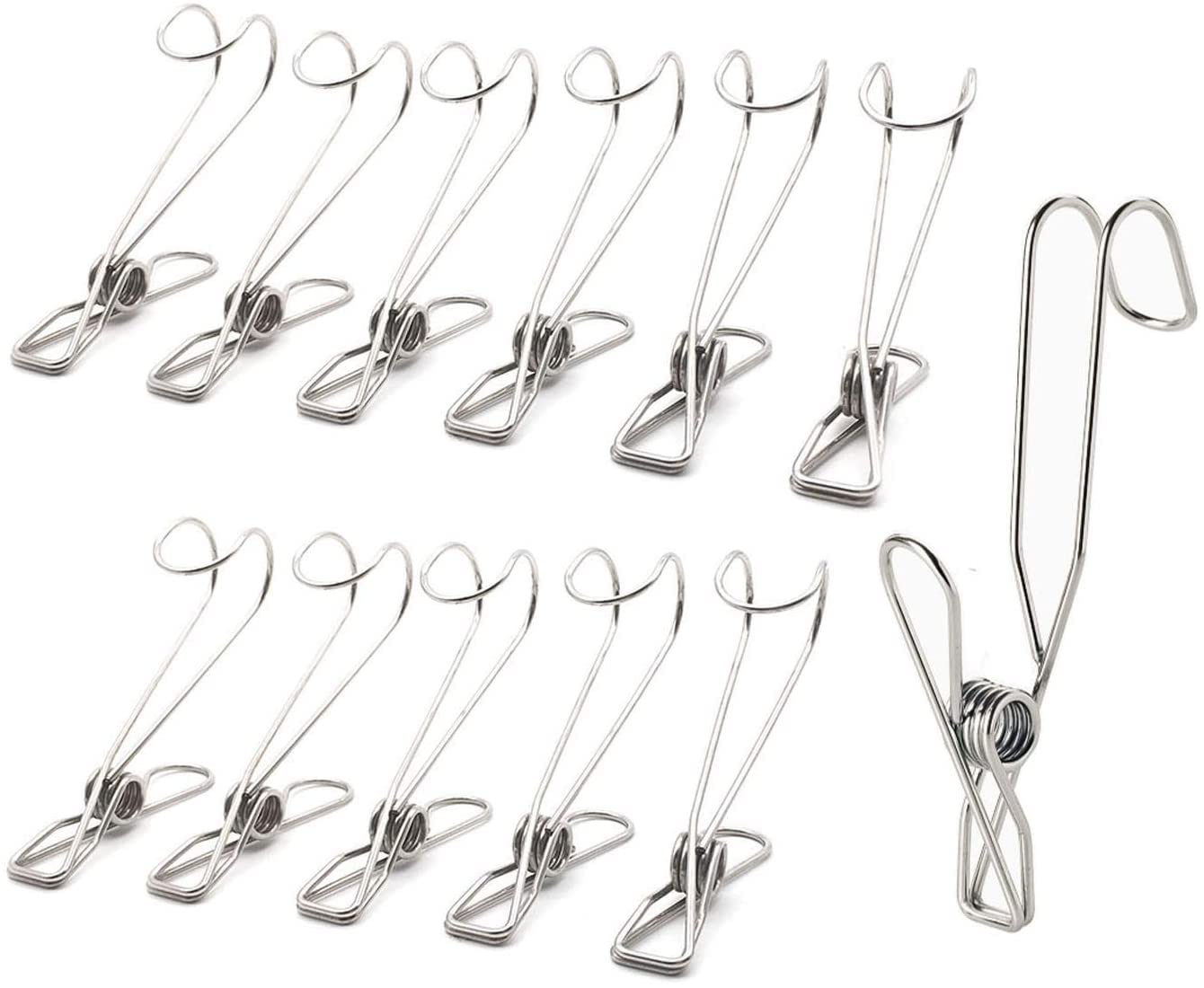 Stainless Steel Clothes Pins for Laundry - Heavy Duty Metal Clips for Home, Kitchen, Travel & Office - Multi-Purpose Utility Clips for Hanging Clothes, Towels, Curtains & More