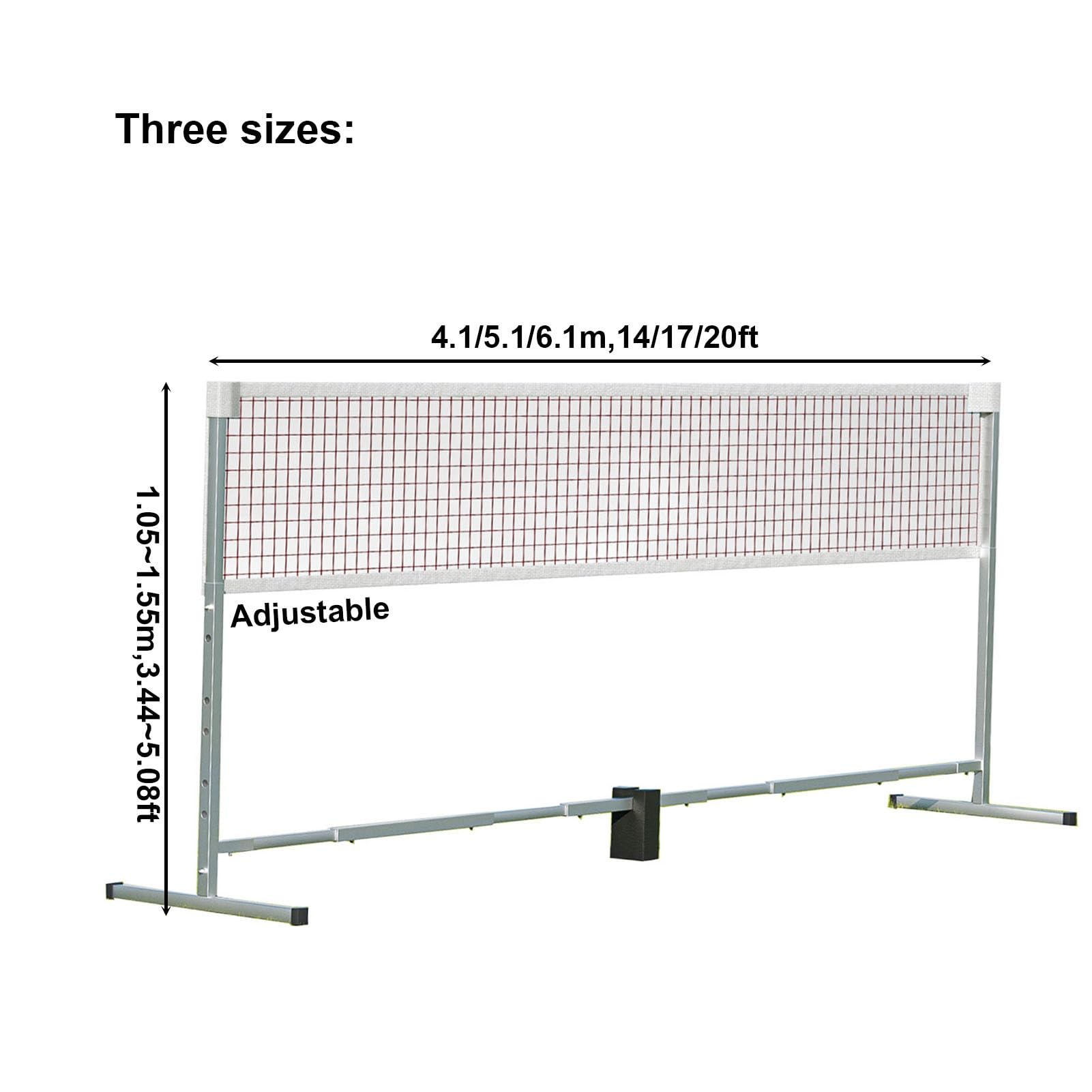 Portable Badminton Net & Pickleball Net with Stainless Steel Stand - Durable Indoor Outdoor Sports Net with Carry Bag for Backyard, Park, Beach, Gym - Perfect for Family Games & Professional Training