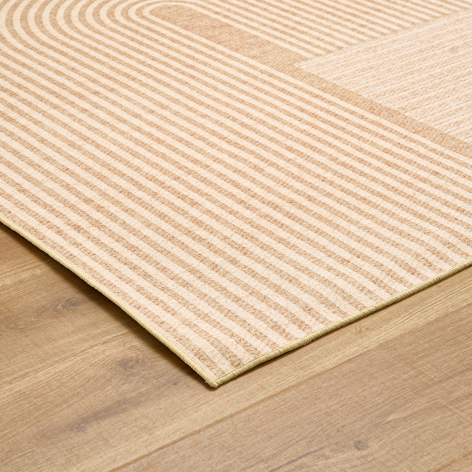 Easy Clean Washable Rug - Zen Circle Soft Elegance Design - Durable Pet Friendly Spillproof Non-Slip Area Rug for Living Room, Bedroom & Home Decor