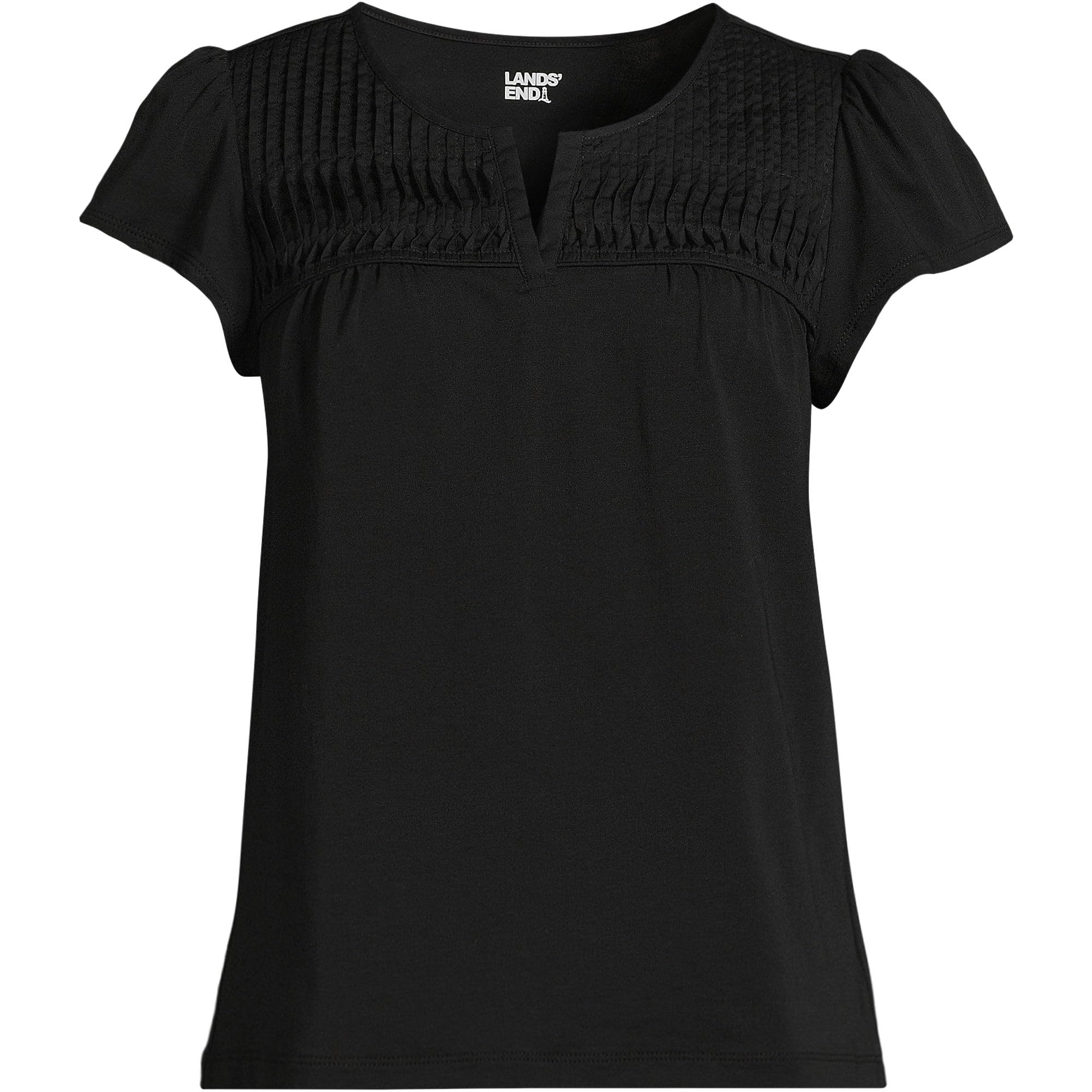 Lands' End Women's Lightweight Jersey Top - Soft Breathable Short Sleeve Shirt for Casual Wear, Work & Travel