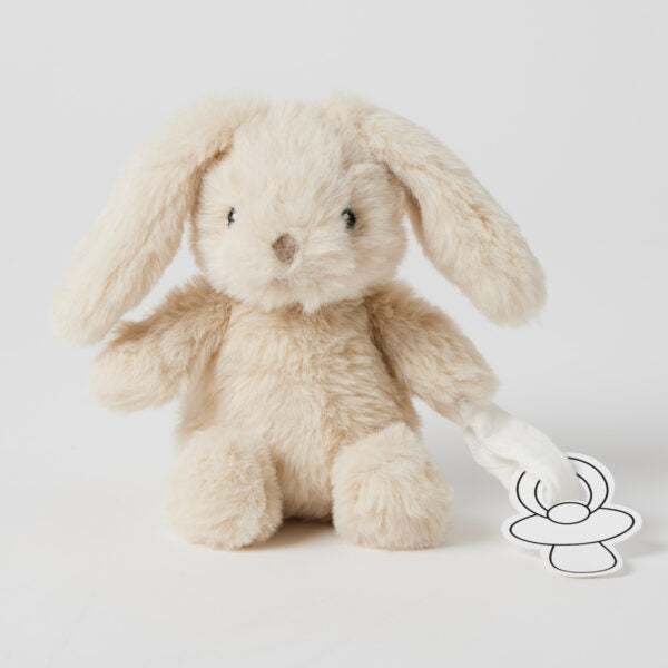 Soft Bunny Plush Toy & Pacifier Holder - Cute Stuffed Animal for Babies & Toddlers - Perfect for Nursery Decor, Baby Shower Gifts, and Soothing Teething Infants