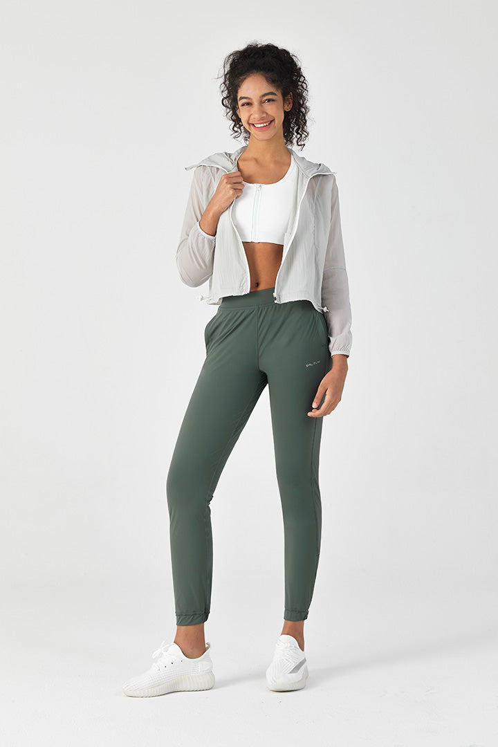 High Waist Mesh 7/8 Jogger Pants for Women - Breathable Workout Running Yoga Lounge Pants - Perfect for Gym, Home & Casual Wear
