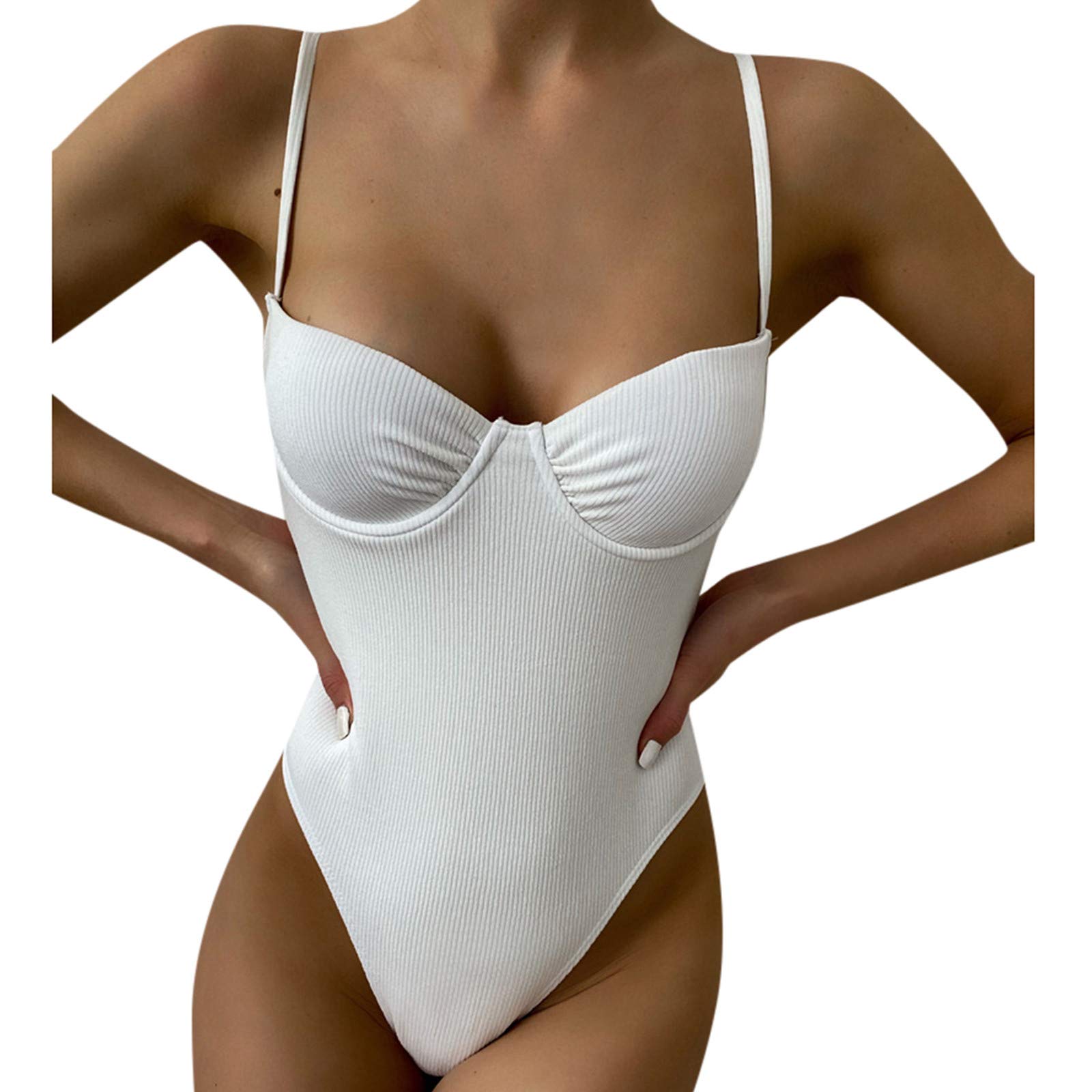 Women's One-Piece Bikini Swimsuits with Waist-Folded Steel Support - Sexy Beachwear & Swimwear for Summer Vacation, Pool Party, and Tropical Getaways #3631