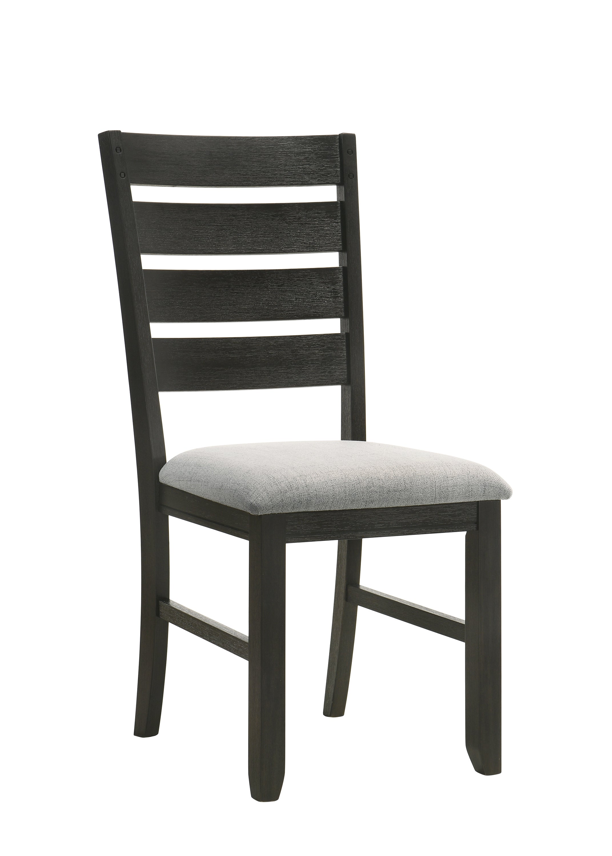 Modern Dining Chairs Set of 2 - Solid Wood with Wheat Charcoal Finish & Fabric Cushion - Kitchen & Dining Room Furniture for Home, Restaurant, and Office Use
