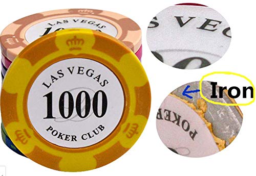 Premium Casino Clay Poker Chips Set - 100 Chips (20 of 5 Denominations) for Texas Hold'em, Baccarat & Card Games | Perfect for Home Game Nights, Casino Parties & Poker Tournaments