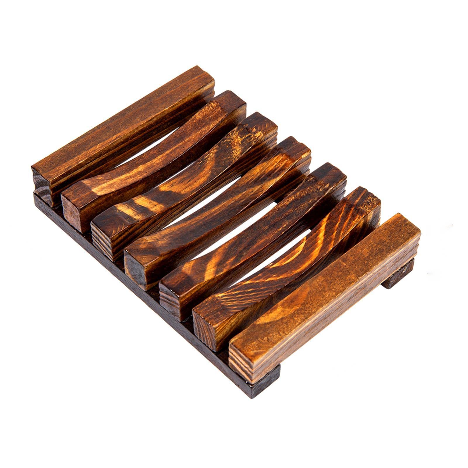 Premium Wooden Soap Dish Holder - Natural Anti-Slip Bathroom & Kitchen Soap Saver with Drainage for Shower, Sink, Bathtub - Handmade Soap Tray for Bar Soap Storage & Organization (Perfect for Spa, Guest Bathrooms & RV Use)