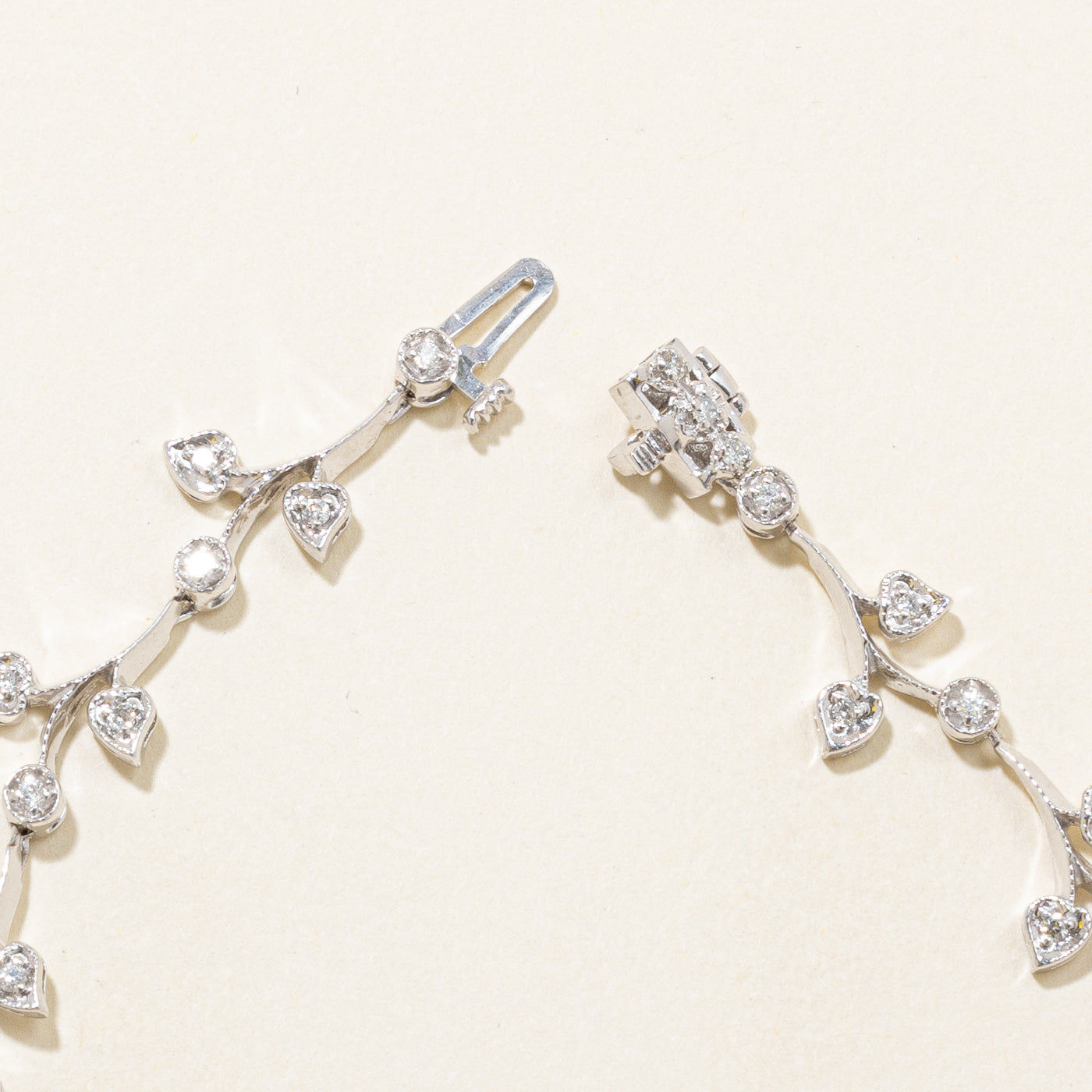 Elegant Greenish Brown & White Diamond Floral Bracelet - 1.00ct to 1.15ctw - Size 7.5 - Perfect for Weddings, Anniversaries & Special Occasions