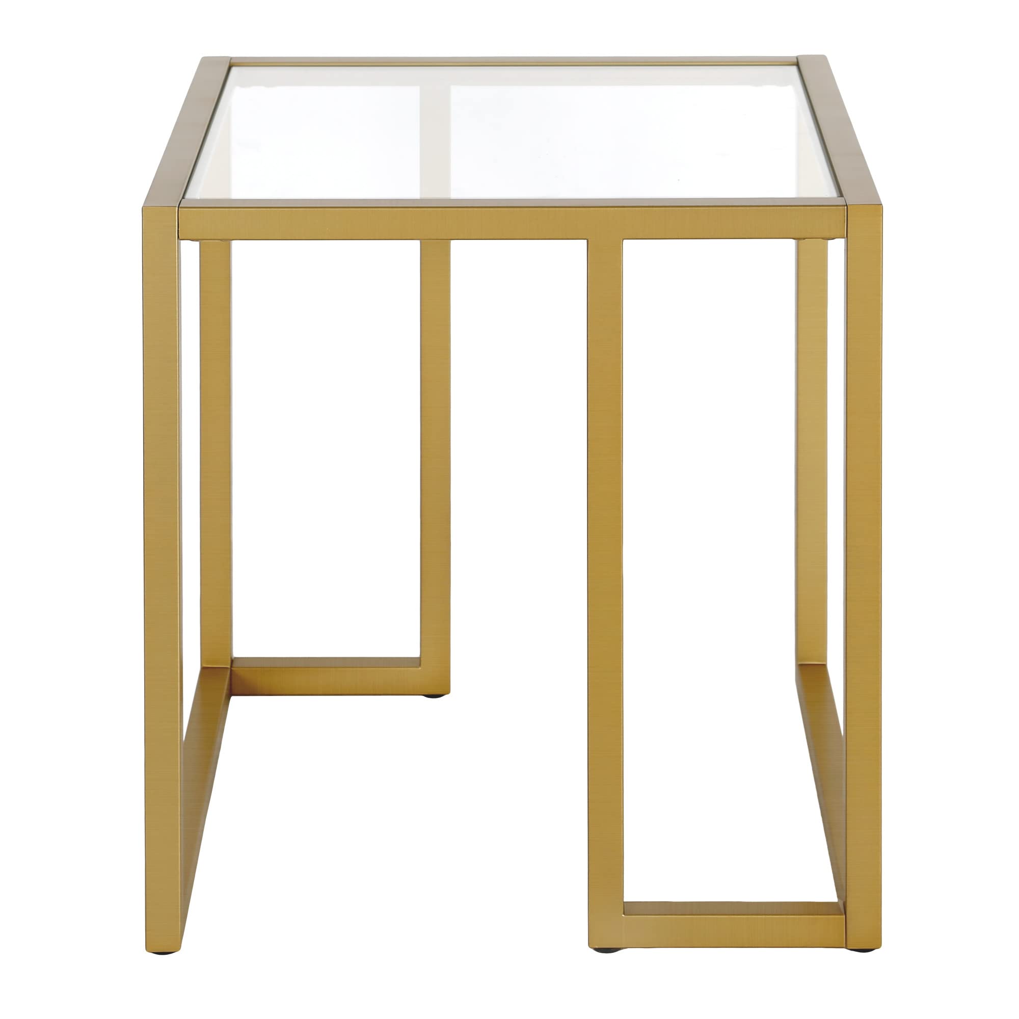 Oscar 20'' Wide Square Side Table in Brass - Modern End Table for Living Room, Bedroom & Office Decor