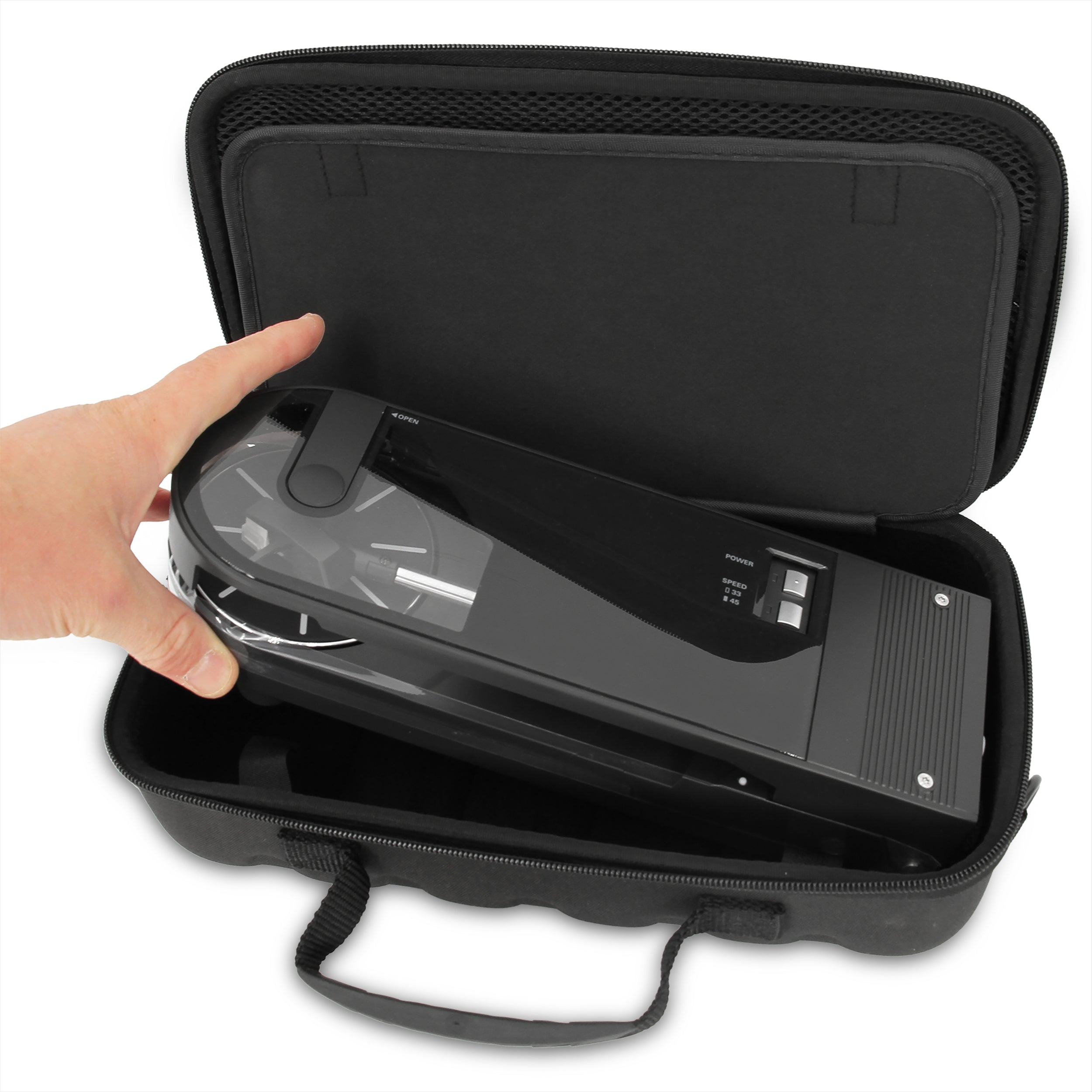 Audio Technica Sound Burger Protective Travel Case for AT-SB727 Portable Turntable - Durable Black or Gray Cover - Perfect for DJs, Travel & Vinyl Record Storage