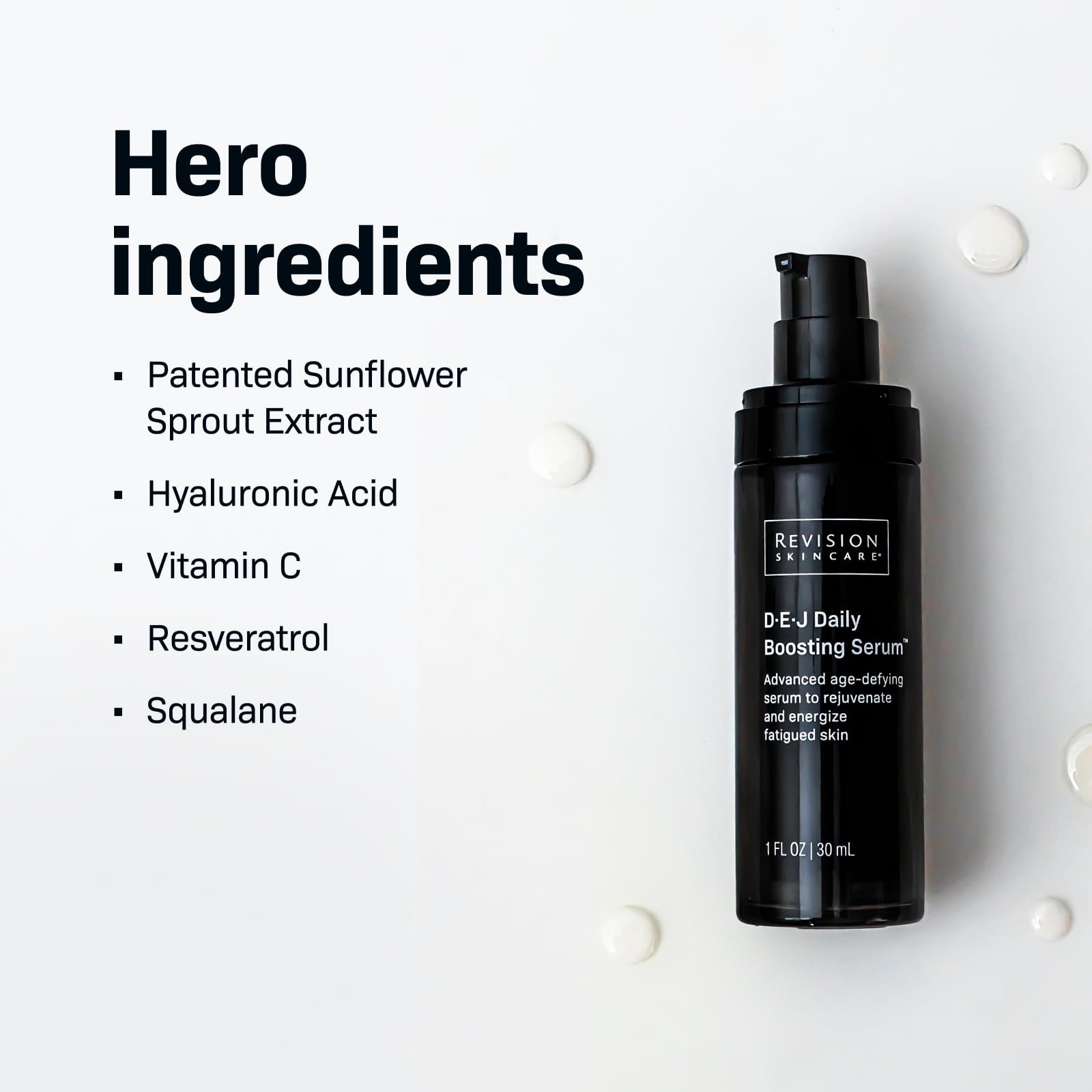Revision Skincare D·E·J Daily Boosting Serum™ - Anti-Aging Face Serum for Wrinkles Reduction, Skin Firmness & Elasticity | Day & Night Hydration for Youthful Glow