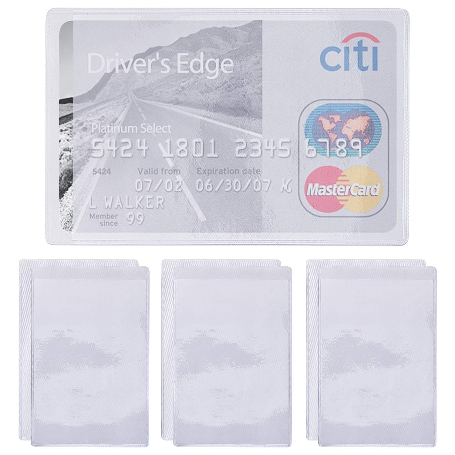 BronaGrand 50pcs Clear Vertical ID Card Holders & Business Card Protectors - Waterproof Credit Card Sleeves for Organizing Wallet, Office, and Travel Essentials